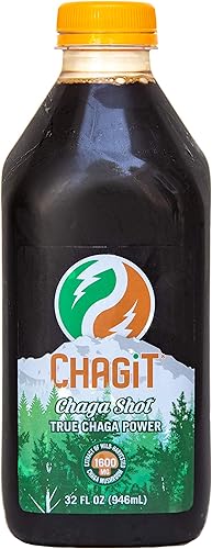 Chaga Mushroom Shot, Extracto líquido de hongos Chaga cosechados en la naturaleza, listo para beber (mejor que el polvo, té o cápsulas) botella de