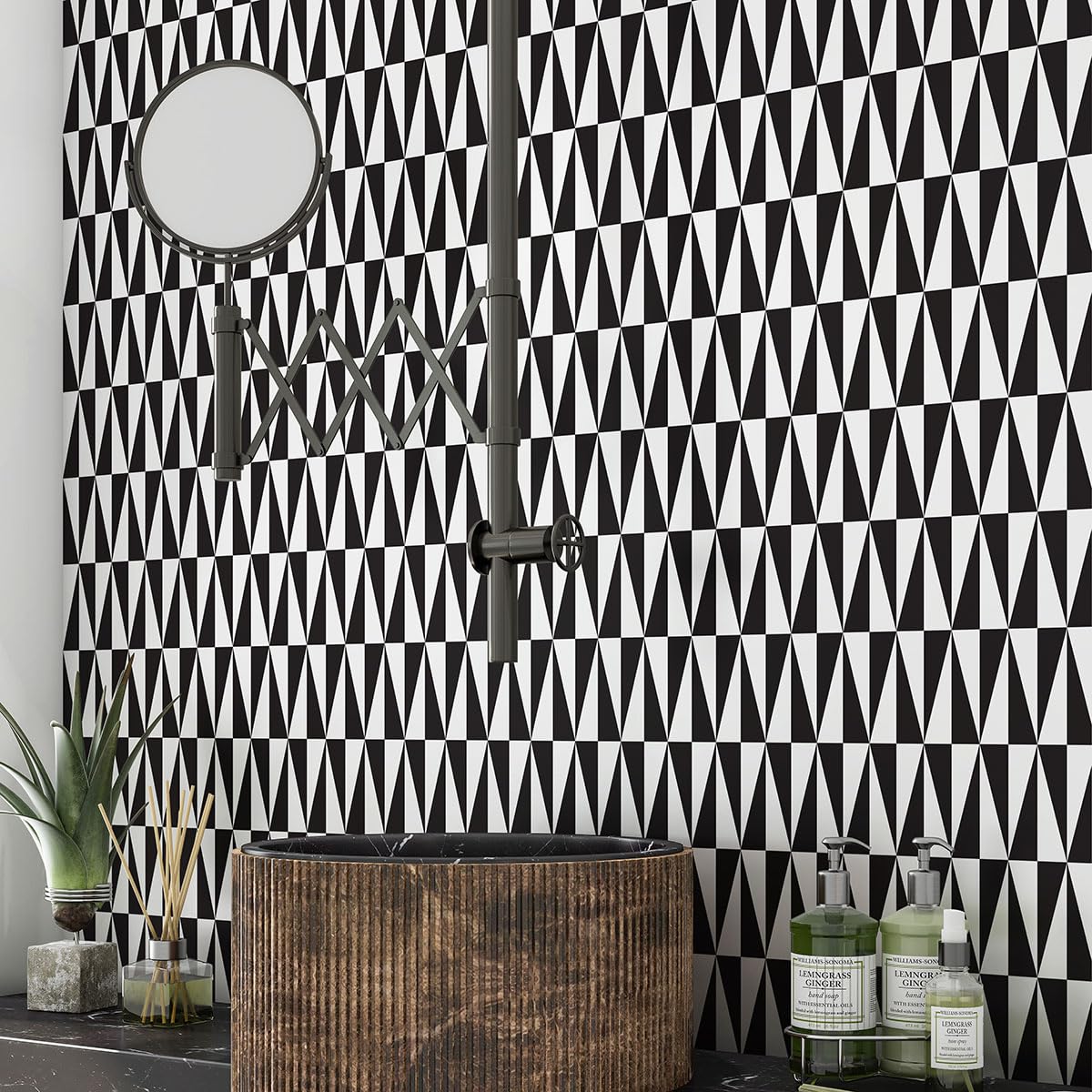 Lumalea Adesivo da bagno con motivo geometrico 3617681314714, adesivo + protezione lucida, 90 x 90 cm