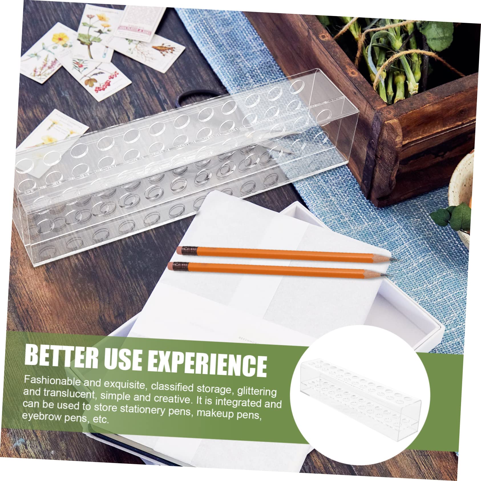 Tofficu 2pezzi Portapenne Acrilico Per e Cancelleria Organizer Per Stabile e Resistente Per Scrivania e Make-up