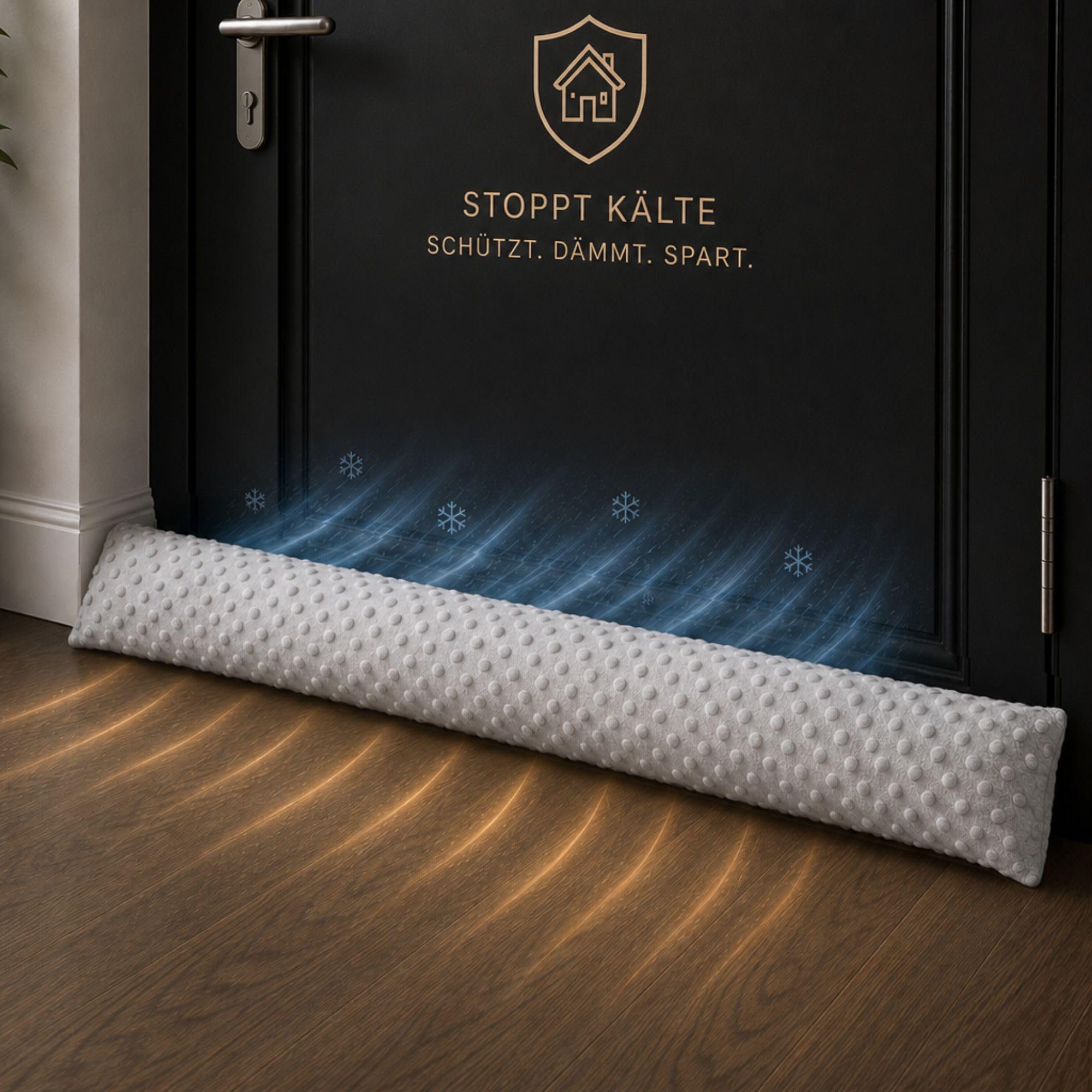 Paraspifferi porta isolante 150 cm - Salsicciotto sottoporta e finestra antivento decorativo Ideale per ingresso casa finestre e cuscino per cameretta bambini Oeko-Tex Beige