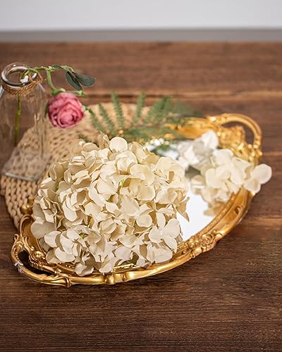 Miniatura 2 de DuHouse Cabezas de flores de hortensias de seda de 8.7 pulgadas con tallos de hortensias falsas para bricolaje, centro de mesa de boda, decoración