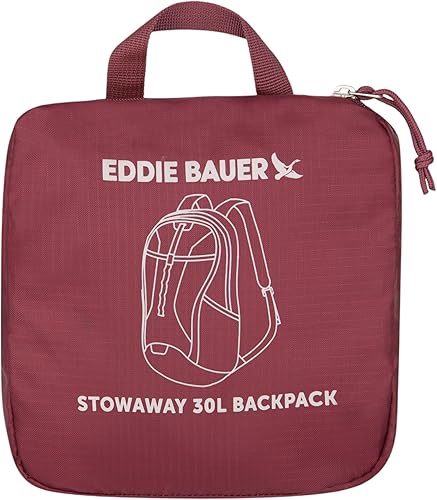 Miniatura 7 de Eddie Bauer Stowaway Mochila plegable  Viajes  Al aire libre  Ligero  Plegable  Duradero  Poliéster Ripstop  30L - Cereza negra