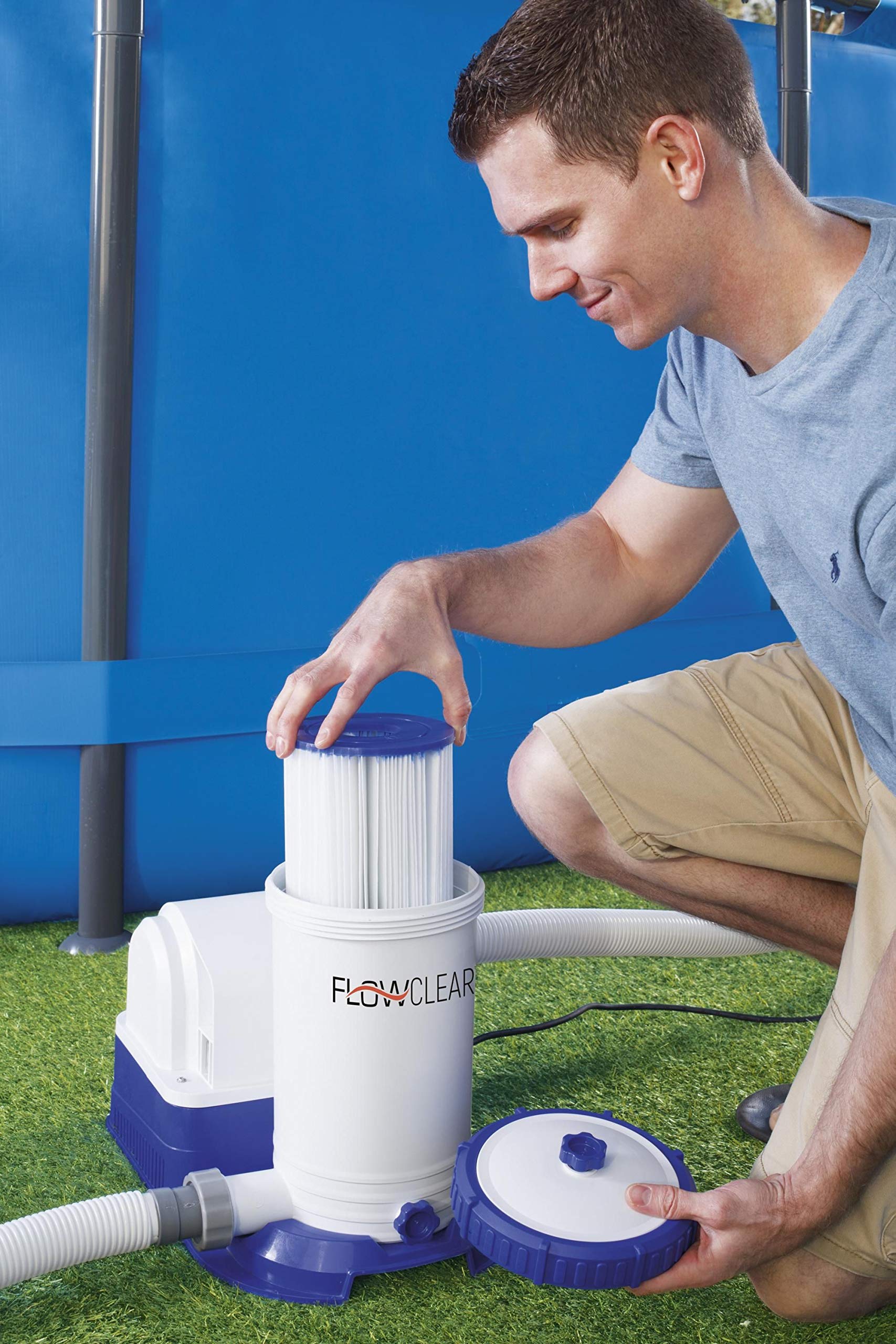 Bestway 58391 FLOWCLEAR Bomba de filtro 9.463 l/h, 220 – 240 V ~/50Hz, transformador 12 V kl. 3, 350 W, TÜV/GS H, multicolor