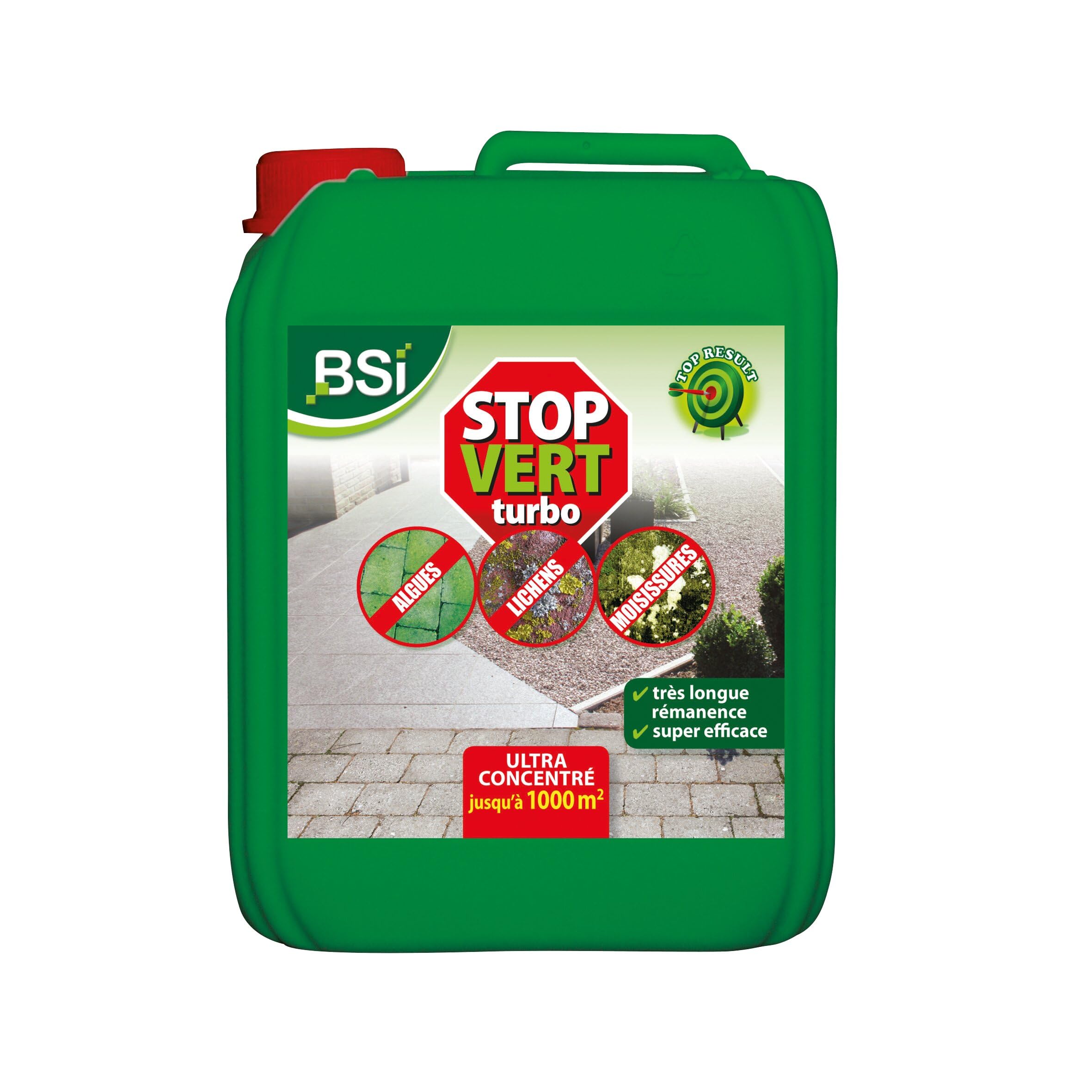 BSI - Puissant Destructeur - De Dépots Verts - Élimine Algues Lichens Moisissures - Efficace Sur Toutes Surfaces Dures - Concentré - 5l