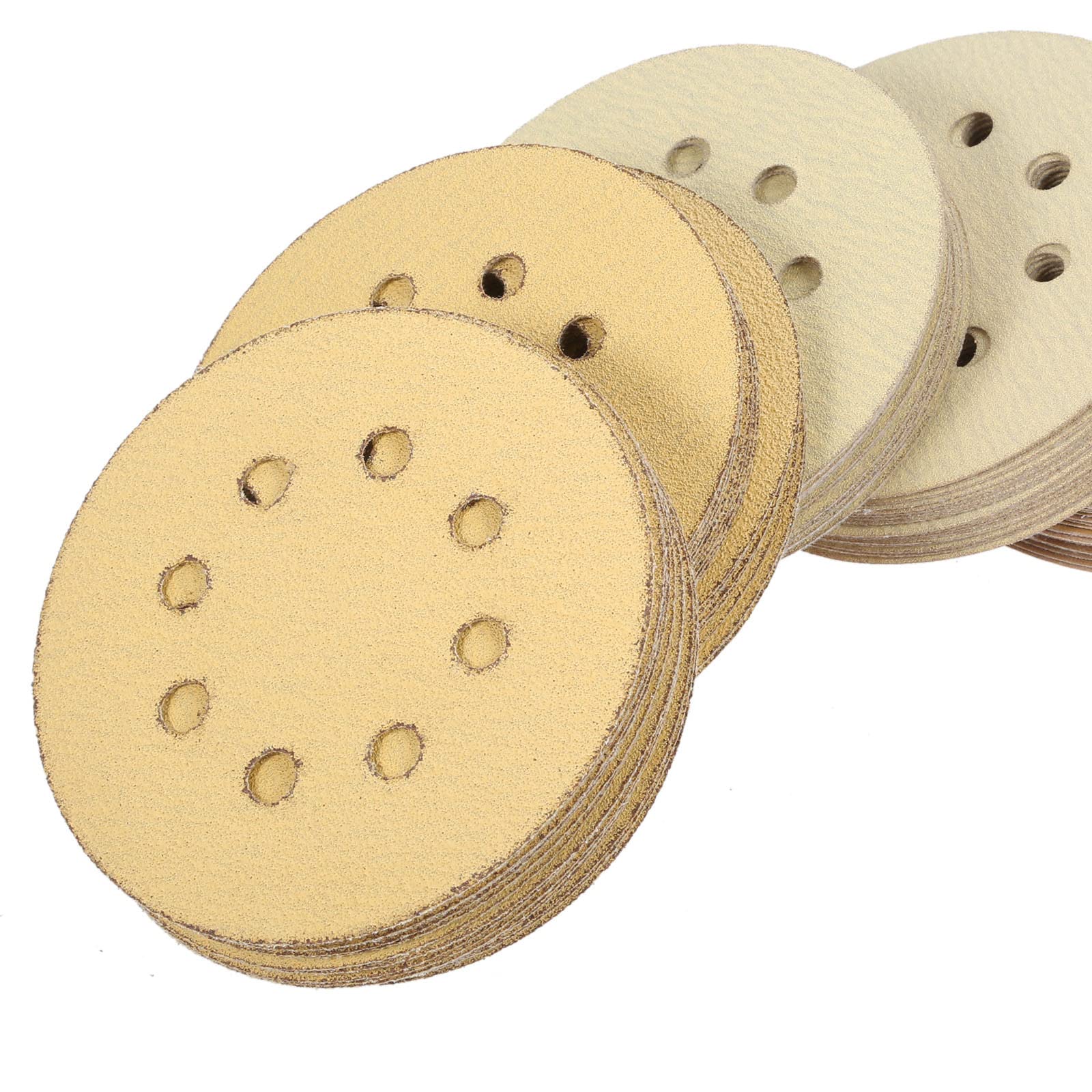 100pc 5 Pollici 125mm Dischi Abrasivi Rotondi Foglio Di Lucidatura Carta Vetrata Levigatura Tampone Per Lucidatura 60 80 120 150 220 Utensile Abrasivo A Grana
