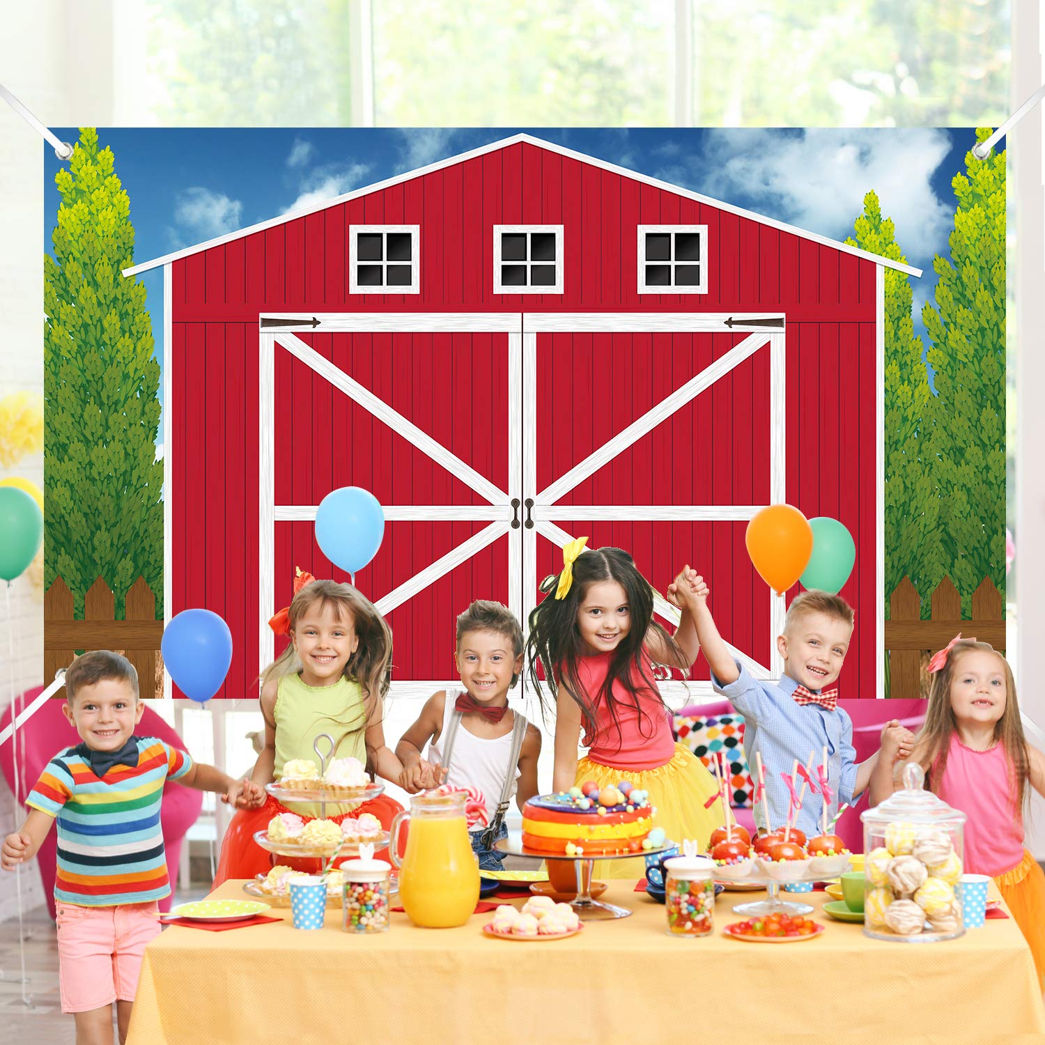Buy Barn Door Backdrop Barn Door Props Party Accessory Farm Animals