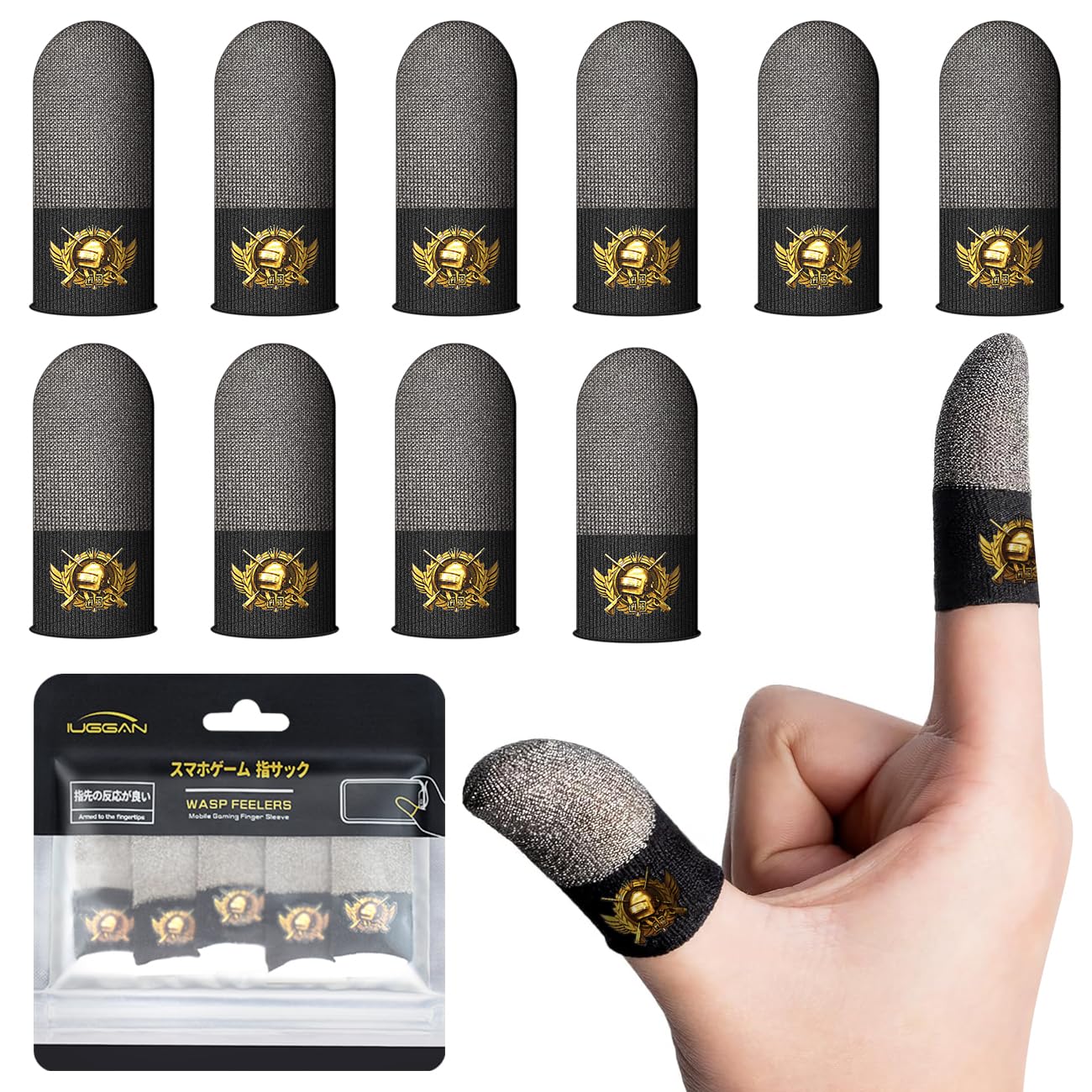 Finger Sack for Gaming, No Seams, Sound Gaming, Finger Sack for Smartphone Games, Knives Out, PUBG Mobile, CoD Mobile, Apex, Ultra-High Sensitivity, Ultra-Thin Silver Fiber, Finger Cover