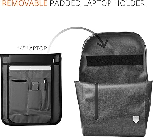 Miniatura 6 de Mochila hermética impermeable – Bolsa seca de 20 litros para senderismo, camping, kayak – Correas acolchadas para los hombros – Cremallera hermética