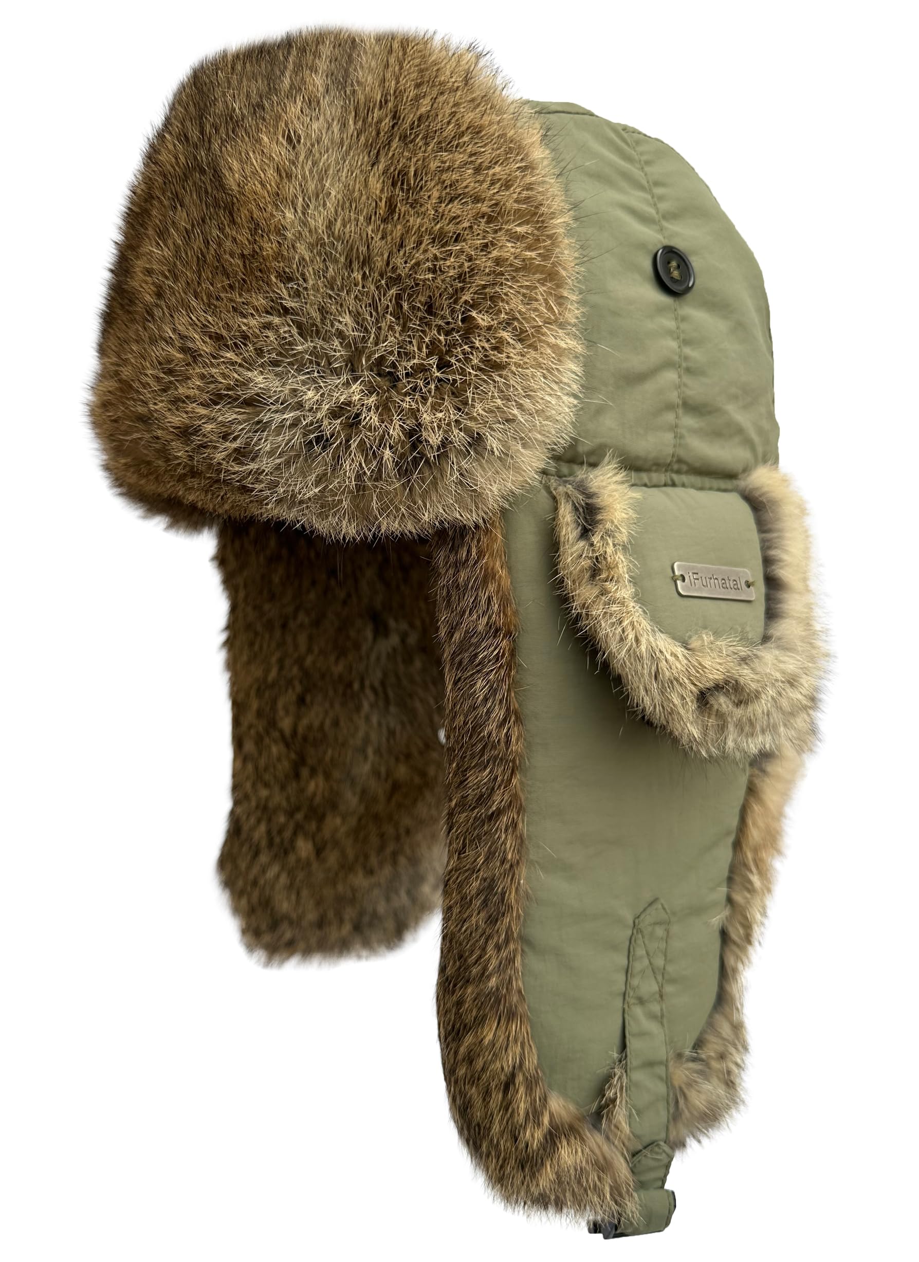 Winter Trapper Hat for Men Women 100% Real Rabbit Fur Russian Fur Winter Ushanka Hat Men Aviator Hat Mens Trapper Hat