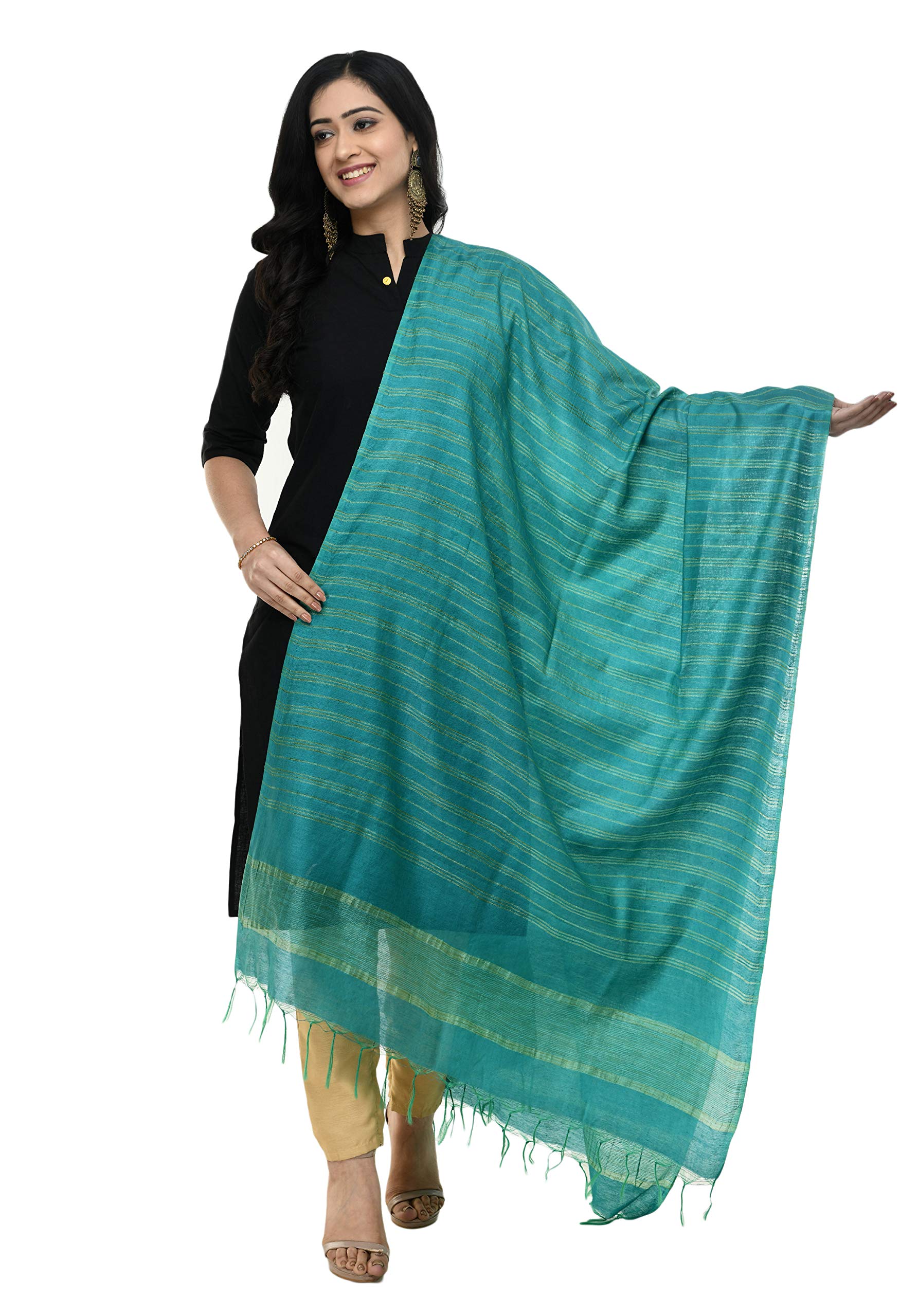 a r silk Women's Self Design Cotton Dupatta (ARS0487_Rama Green_Free Size)-picture-29
