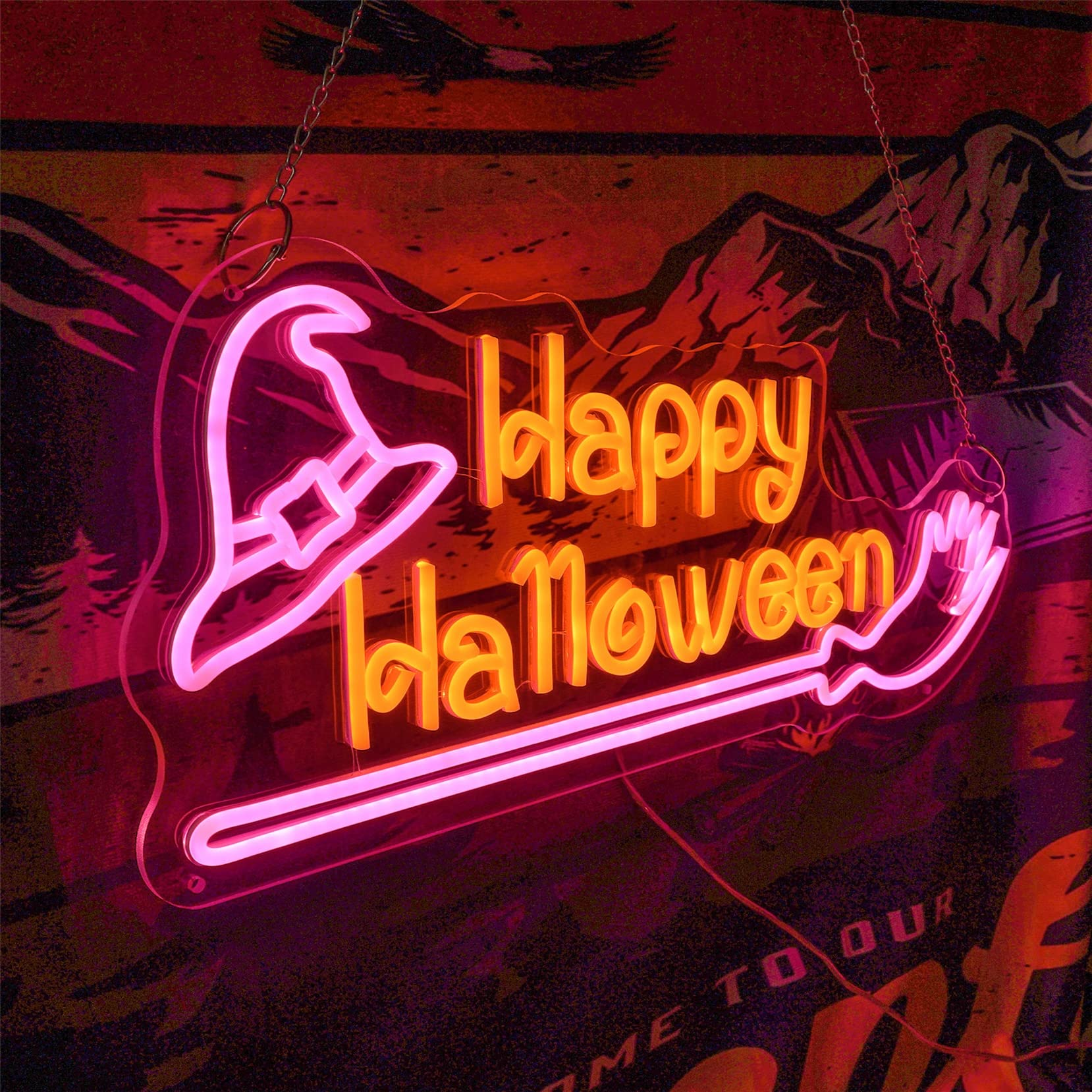 Amazon.co.jp : ハロウィーンの装飾ハッピーハロウィーンネオンサイン