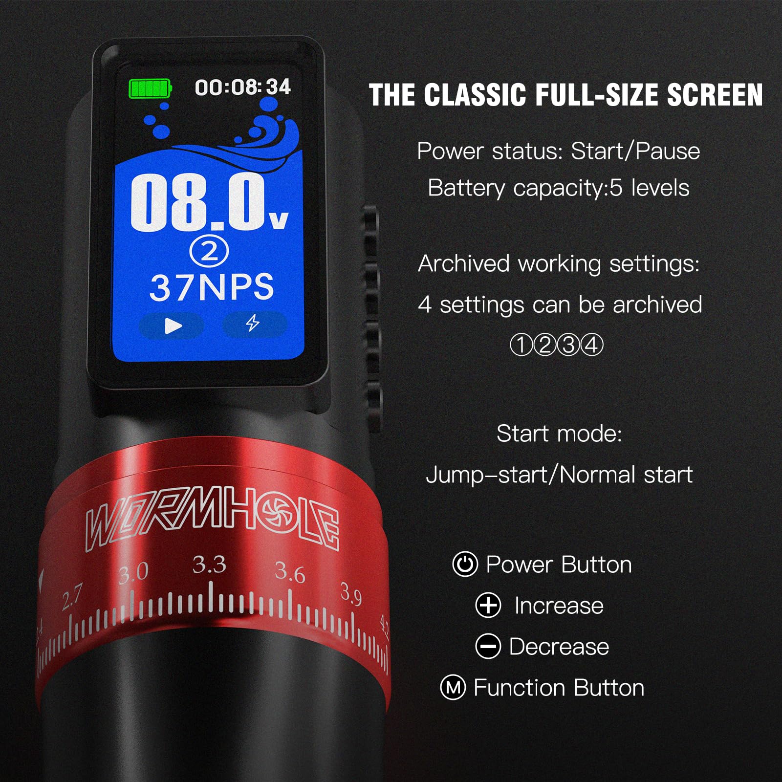 Amazon | ワームホール タトゥーガンキット 2,300mAh バッテリー 1/2