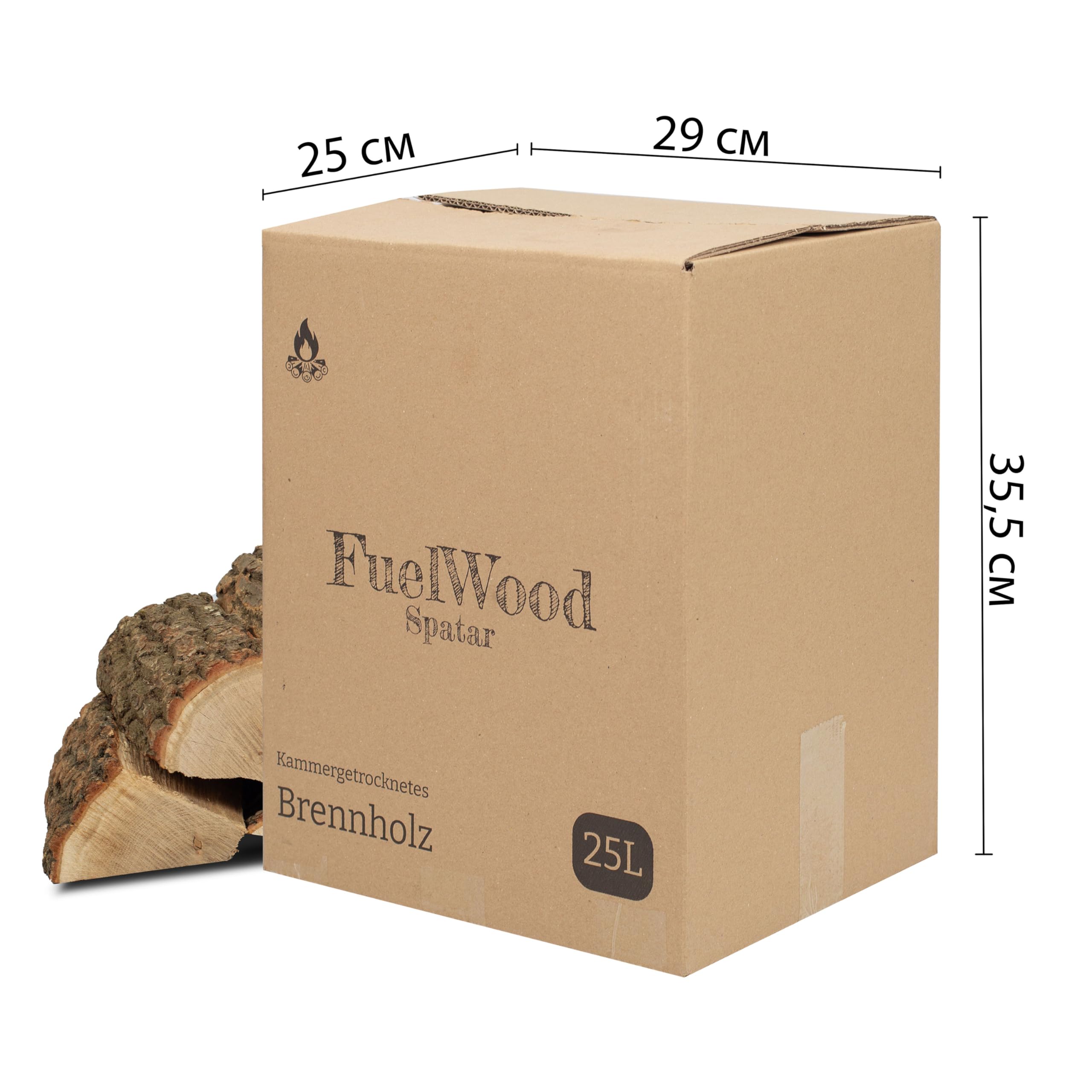 Leña de roble secado al horno 25 litros - Longitud aprox. 25 cm - Humedad <15% - Perfecto para horno, chimenea, braseros, hogueras