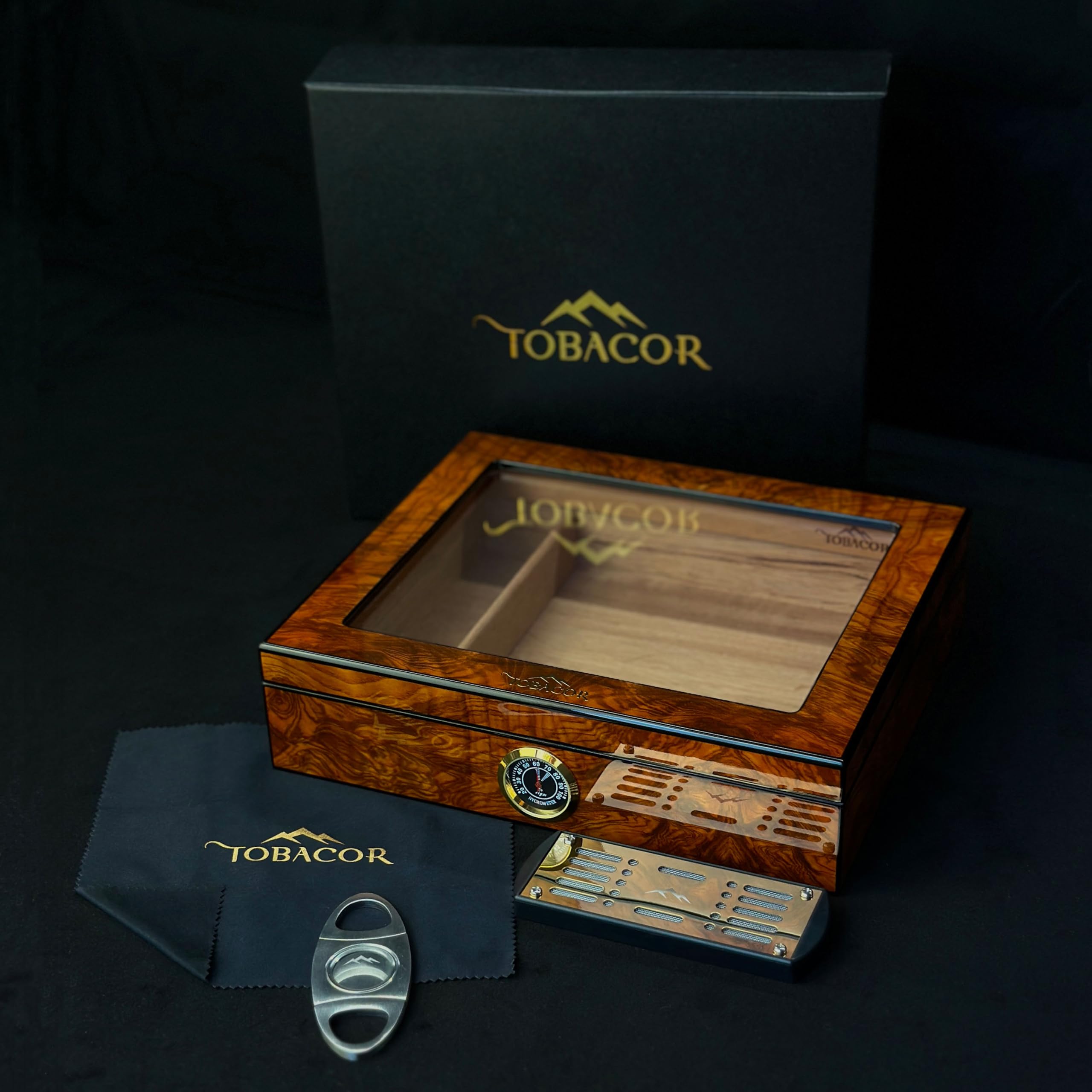 Humidor Classic - Premium Zigarrenhumidor - inklusive Zubehör & Geschenkbox