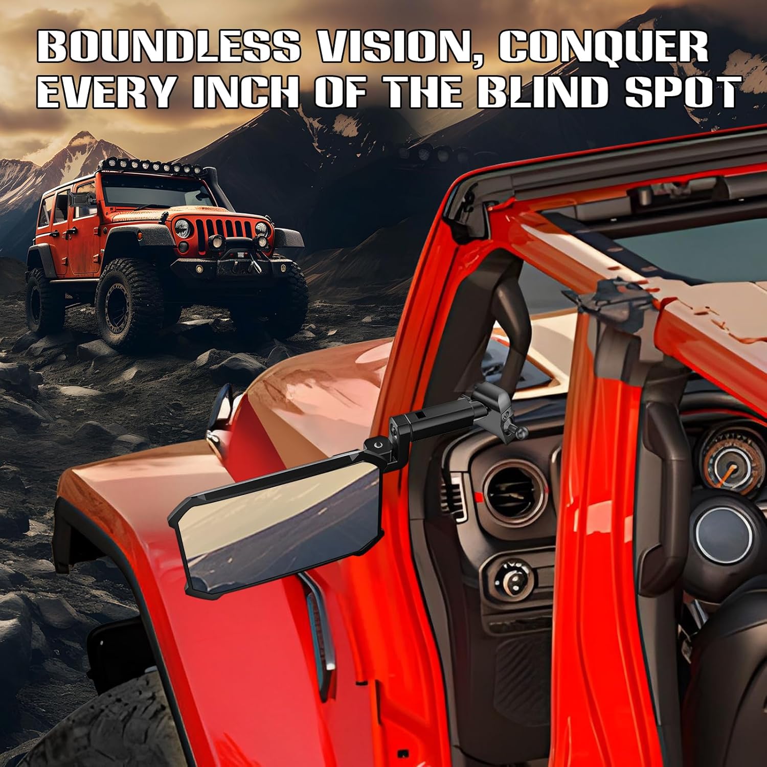 mirrors doors off,Customizable DIY Backplate,wrangler mirrors doors off,Anti-collision design on all four corners,gladiator accessories, for Jeep Wrangler JL/JLU/Gladiator JT (2018-2023)