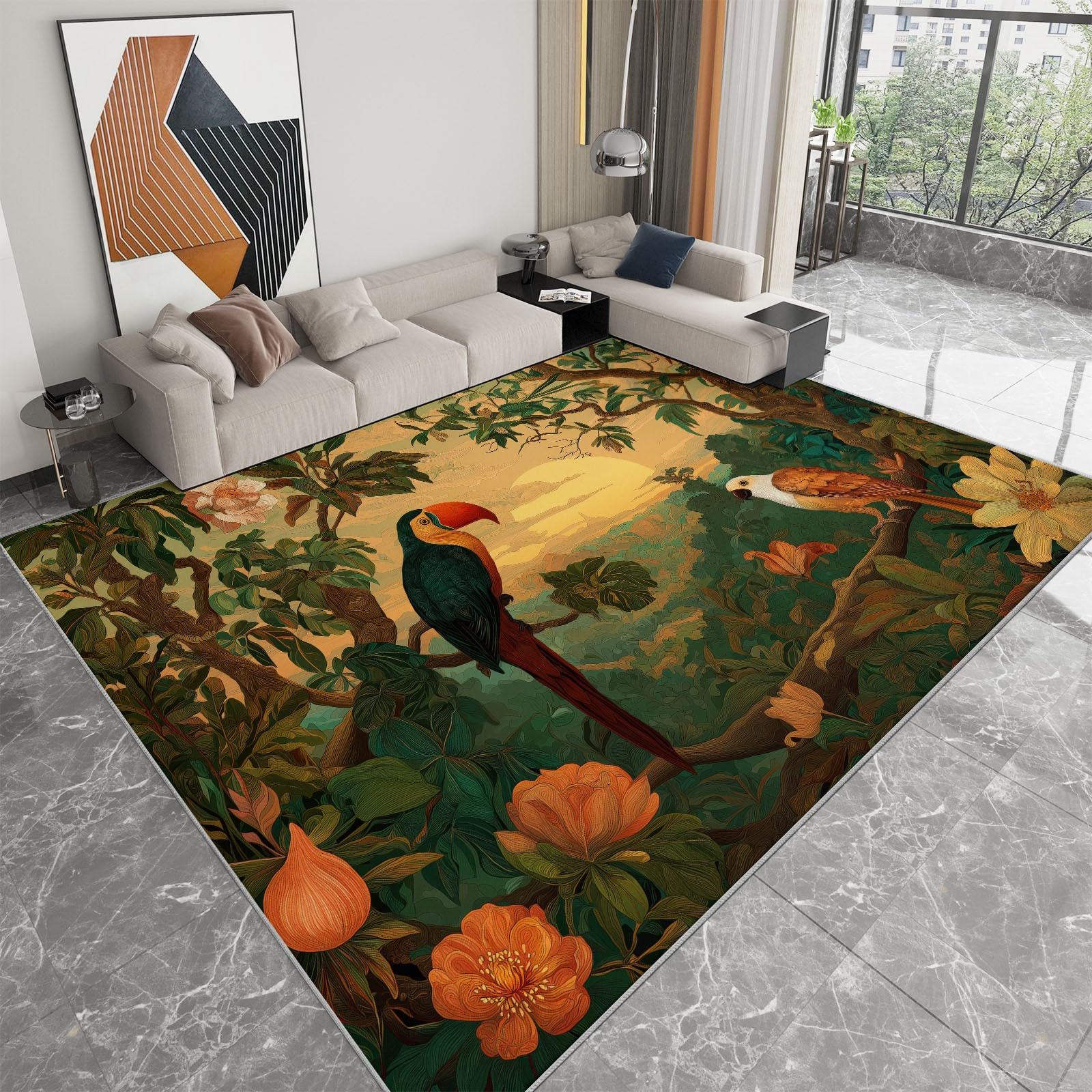 Tapis de chambre victorien poil court résistant et moquette de salon 160x230