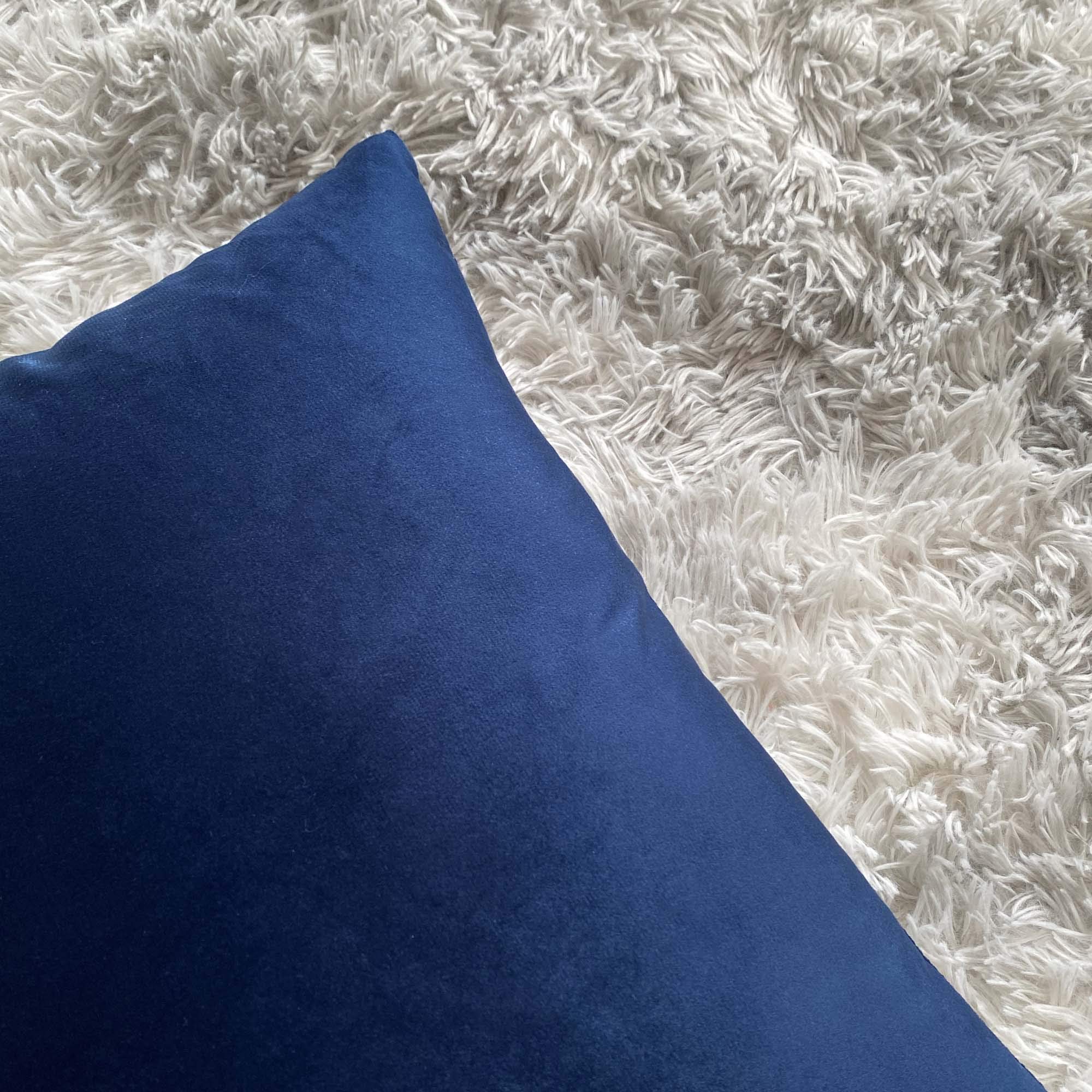 Housse De Coussin Bleu Marine, Taie D'oreiller En Velours