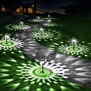 Paquete de 10 luces solares ultrabrillantes para exteriores, impermeables, desde el anochecer hasta el amanecer hasta 12 horas, luces solares para exteriores, encendido/apagado automático, luces solares para caminos de jardín, iluminación de paisaje decorativa para patio