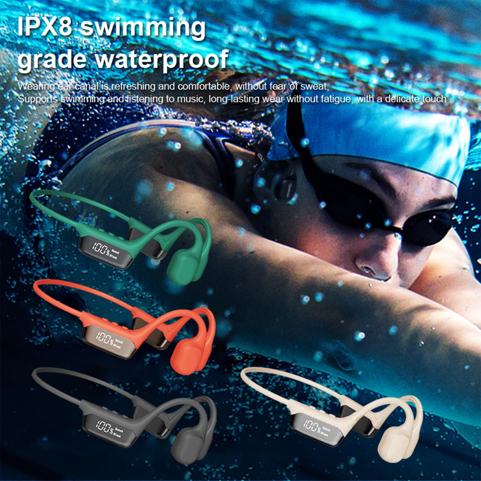 Bone Conduction Earbuds Swimming Earphones: 32GB Bone Conduction