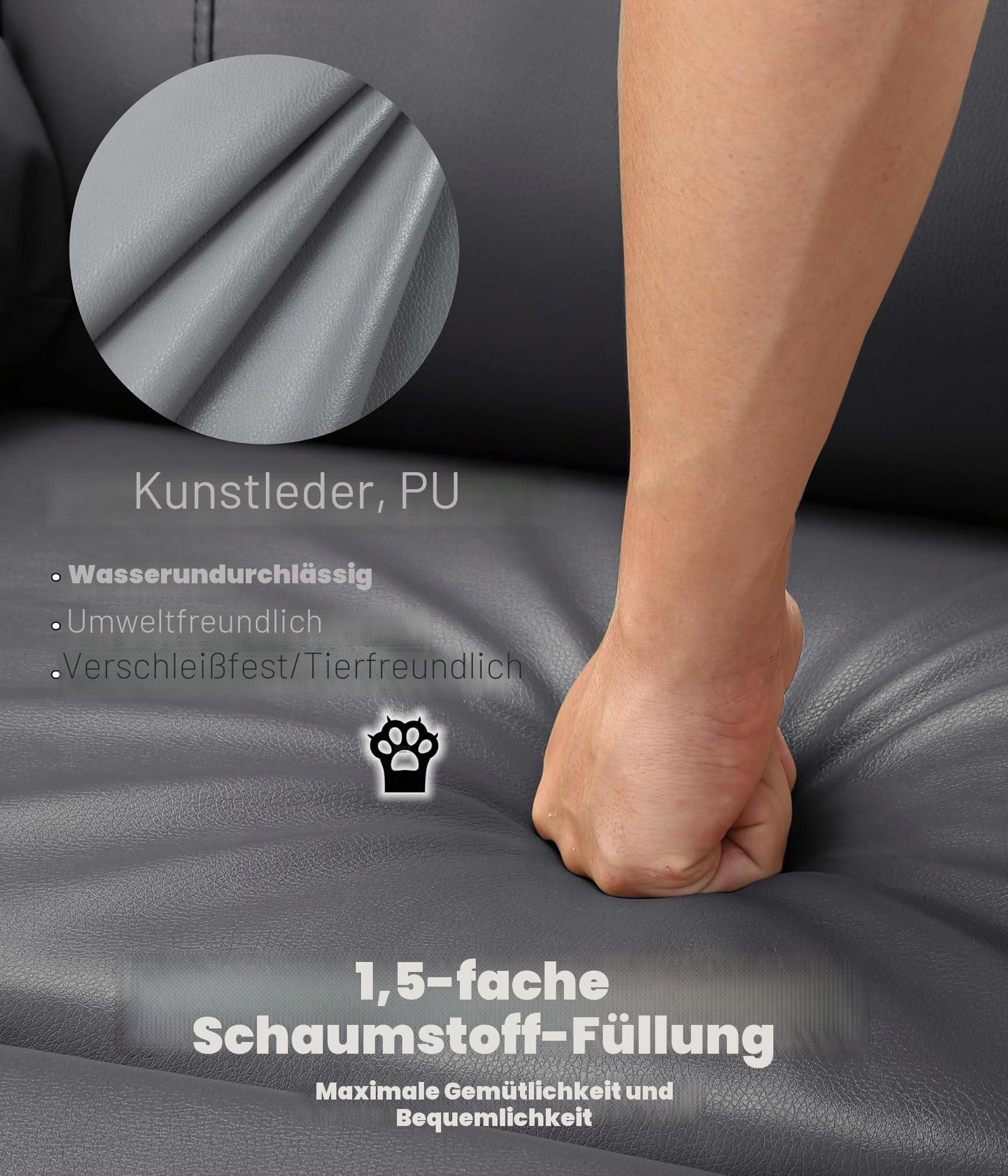 Elektrischer Relax- & Massagesessel mit Aufstehhilfe, Heizung, Liegefunktion und verstellbarer Rückenlehne/Beinauflage – PU-Leder Fernsehsessel für Senioren und Personen mit eingeschränkter Mobilität