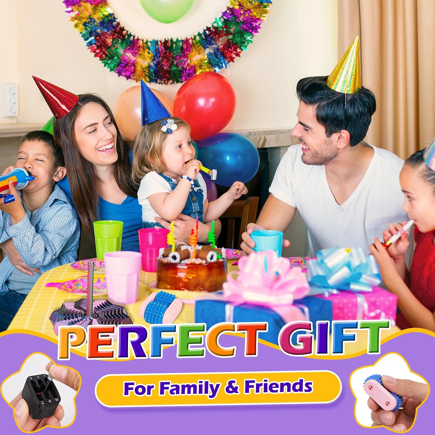 16PCS 3D Printed Fidget Toys, Sensory Toys for Kids with Autism ADHD, Classroom Treasure Box & Calm Down Corner Must Haves, Stress Relief Gifts for Kids Teens Adults