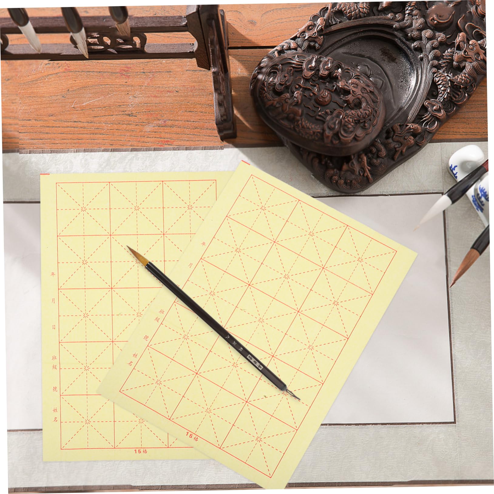 Gogogmee 200 Piezas Caligrafía Sumi Xuan para Práctica de Caligrafía Casa y Aulas para Principiantes