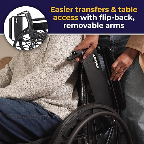 Miniatura 6 de Silla de ruedas de peso ligero con varios estilos de brazo trasero y opciones de aparejos delanteros negro K318DFA-ELR brazos que se voltean hacia