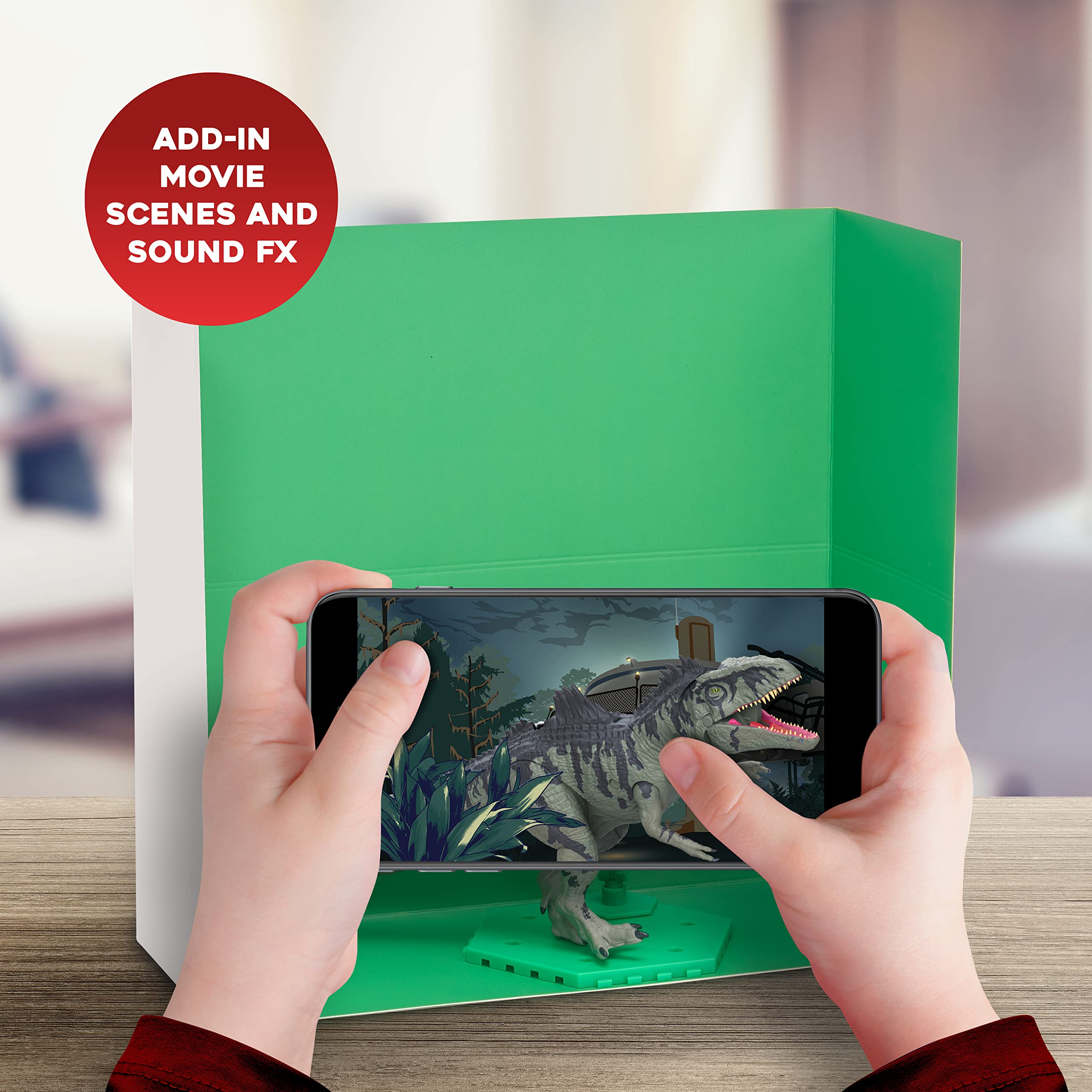 WOW! STUFF - Jurassic World MovieMates Dinosaurus Figura d'azione Giganotosaurus Hyper articolata e applicazione ufficiale Jurassic World e Dominion Dinosauro Giocattoli per bambini dai 5 anni e