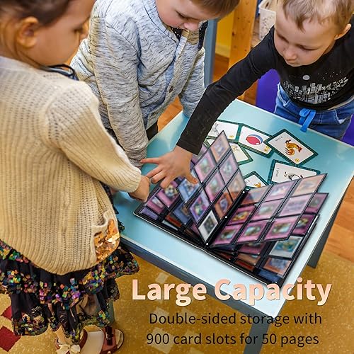 Miniatura 2 de Carpeta de 9 bolsillos para tarjetas, carpetas impermeables para tarjetas coleccionables con bolsillos de doble cara, carpeta de colección de 900