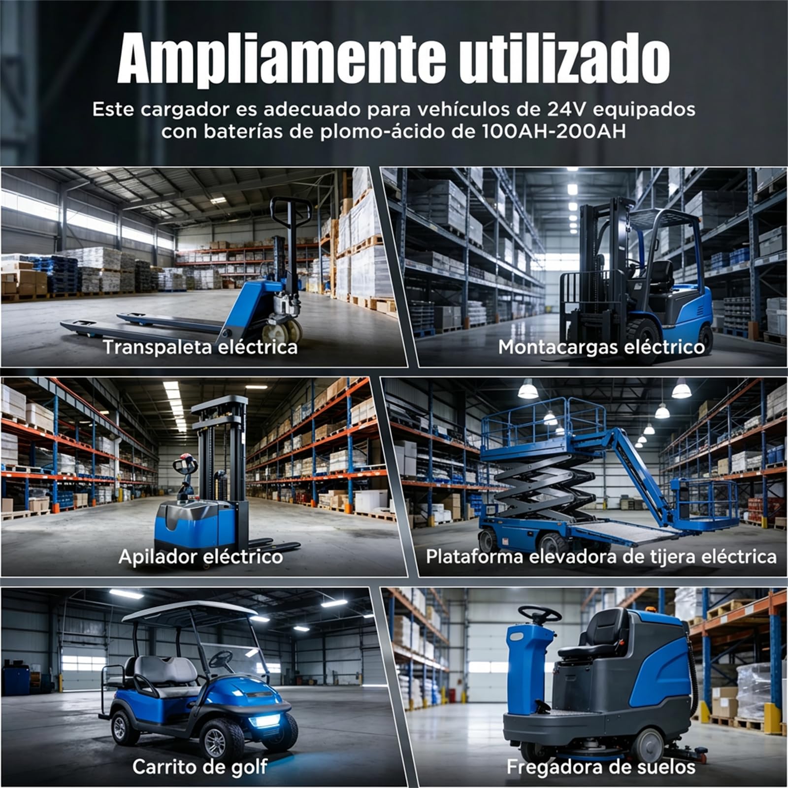 KAISAL 24V 20A Cargador de Batería Carretilla Elevadora, 24 V Cargador con Conector Anderson, Cargador de Mantenimiento Automático para 24 V Baterías de Plomo