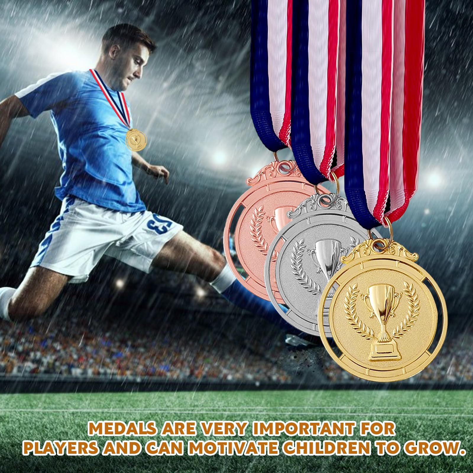 Medaglie Premio BASTOUR 3 Pezzi | Oro, Argento, Bronzo Con Nastro, Per Sport, Giochi, Scuola | Lega Zinco - Foto 6