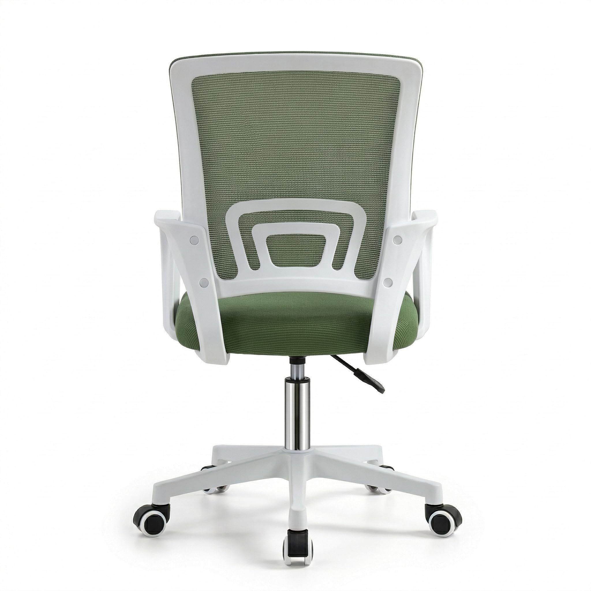 Cribel CINDY Sedia da Cameretta Verde Ergonomica con Schienale in Rete Traspirante, Seduta Imbottita, Braccioli Integrati e Ruote 57.5x61.2x89-98 cm