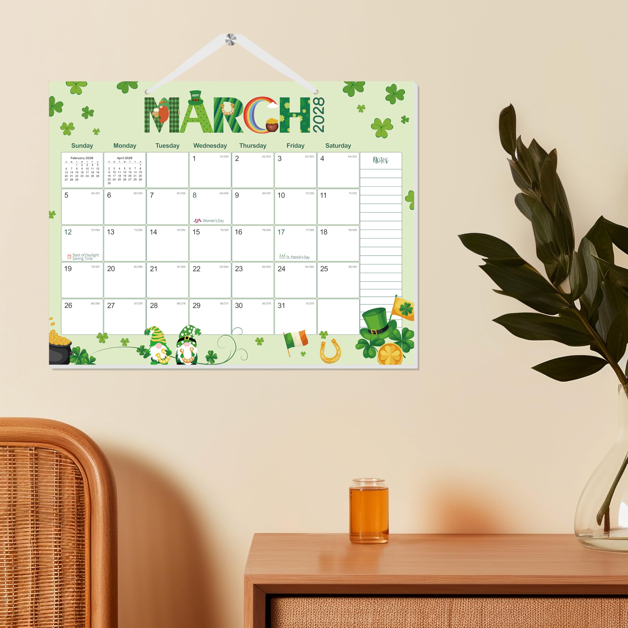 GuassLee Calendario de escritorio 2026-2028, 36 meses, 22 x 17 pulgadas, calendario grande de enero de 2026 a diciembre de 2028, planificador mensual de escritorio/pared con fecha juliana y papel