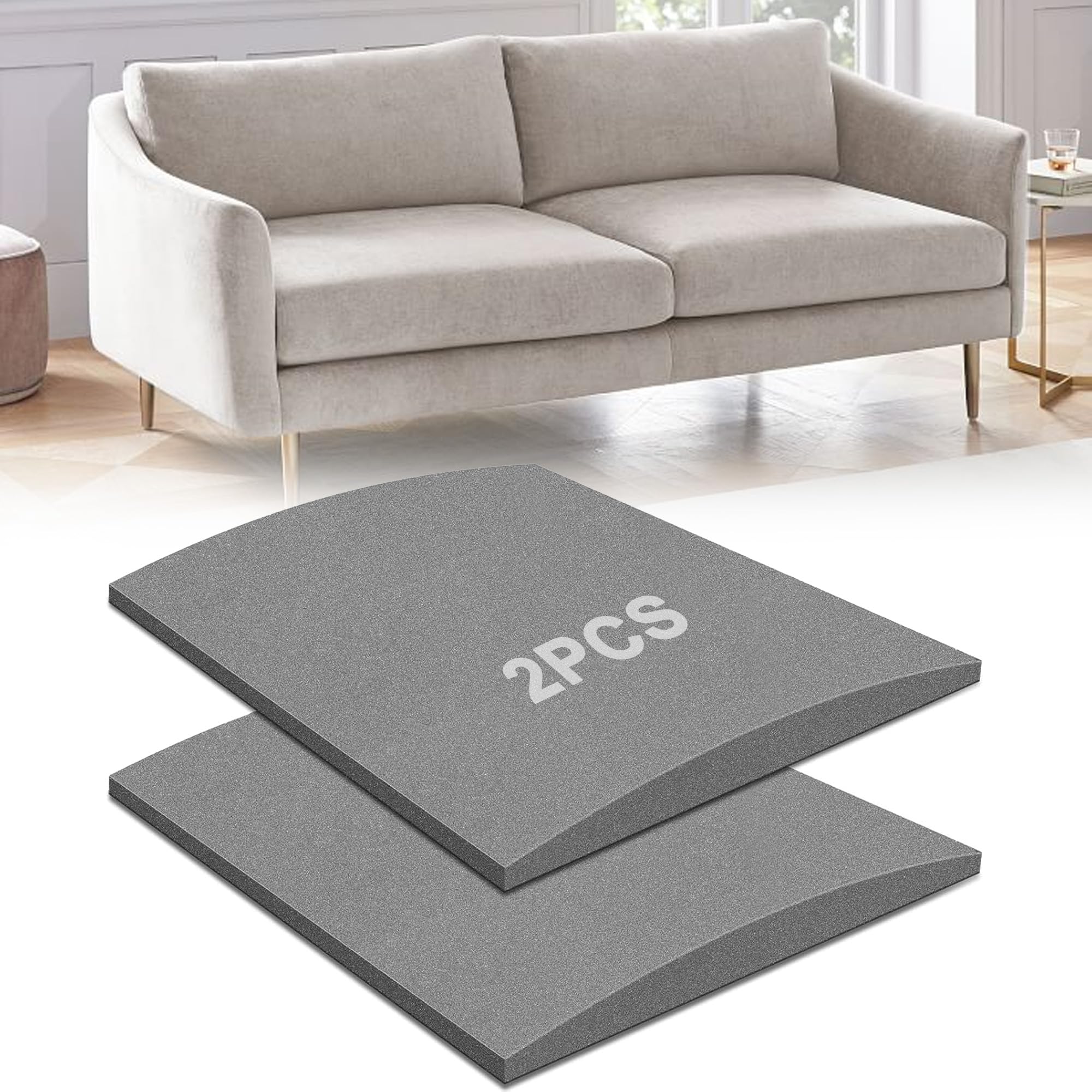Yozaiuui Grey 2Pcs 50X50cm Sofa Support Boards: Sofa Cushion Support For Sagging Seat High Density Foam Sofas Seat Cushions For Loveseats Chairs Couch