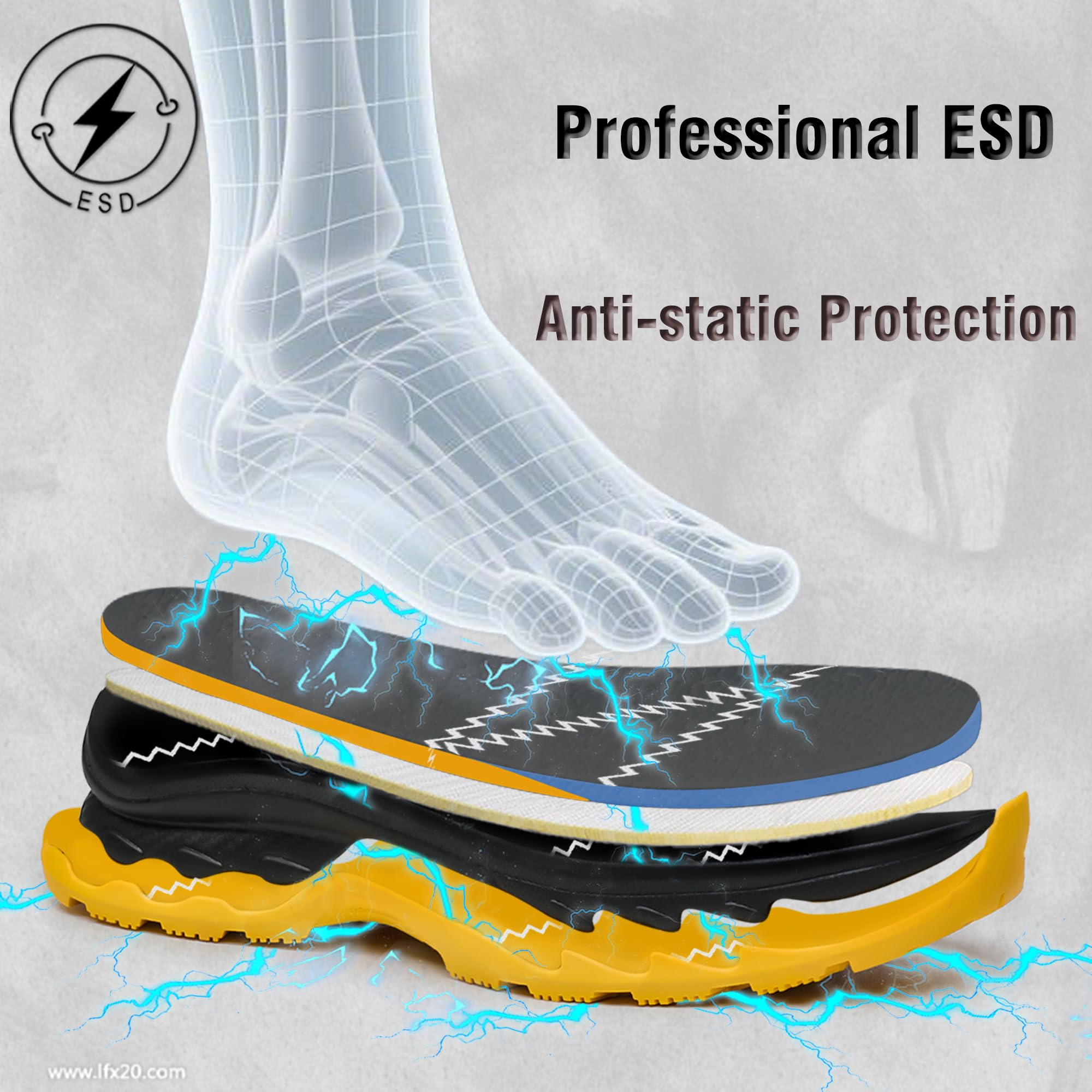 ZZR ESD Zapatos de Seguridad para Hombre S1P Zapatos de Trabajo Hombre Mujer Botas de Seguridad para Hombre SR Antideslizantes Zapatillas Hombre