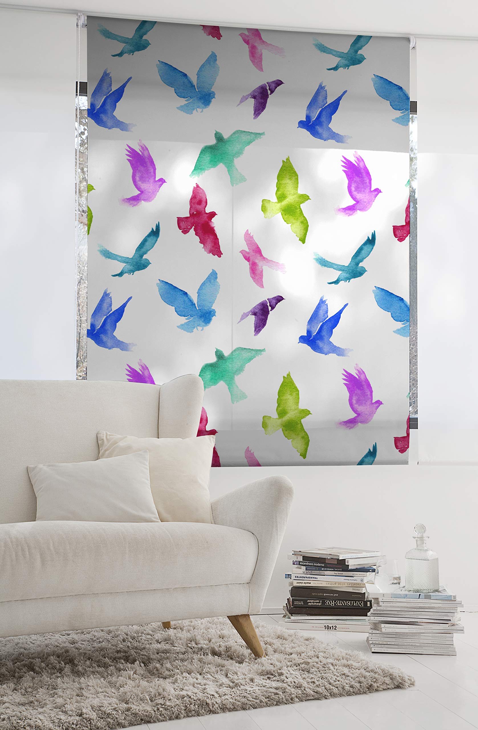 Estoralis | Animaux | Store Enrouleur | sans Outil Tissu translucide imprimé | A-3149 | 75 x 150 cm. (Largeur/Hauteur) Taille du Tissu 72 x 150 cm. | Stores pour fenêtres et Portes