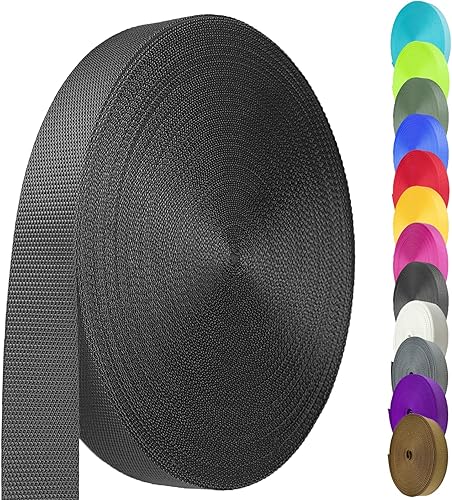 Vista 27 de Correa de nailon de 1.5 pulgadas y 12 yardas, duradera para aparejos de interiores o exteriores, manualidades, reparación (morado, 12 yardas)