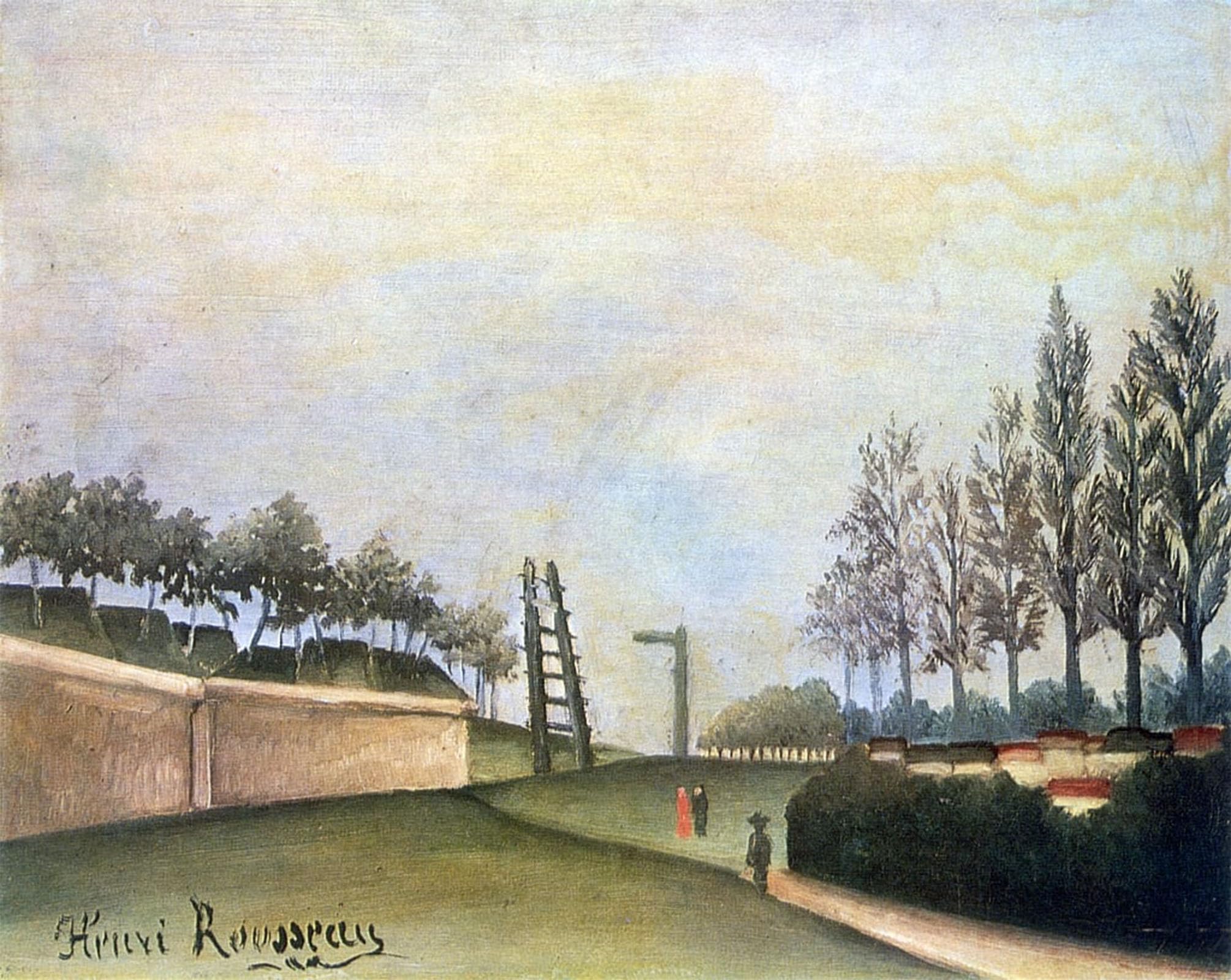 ARTXLXXBN Famous Painting Canvas Artwork Graffiti Print View of the Fortifications to the Left of the Gate of Vanves by Henri Rousseau Portrait Canvas Image for Home Decor 60x90cm