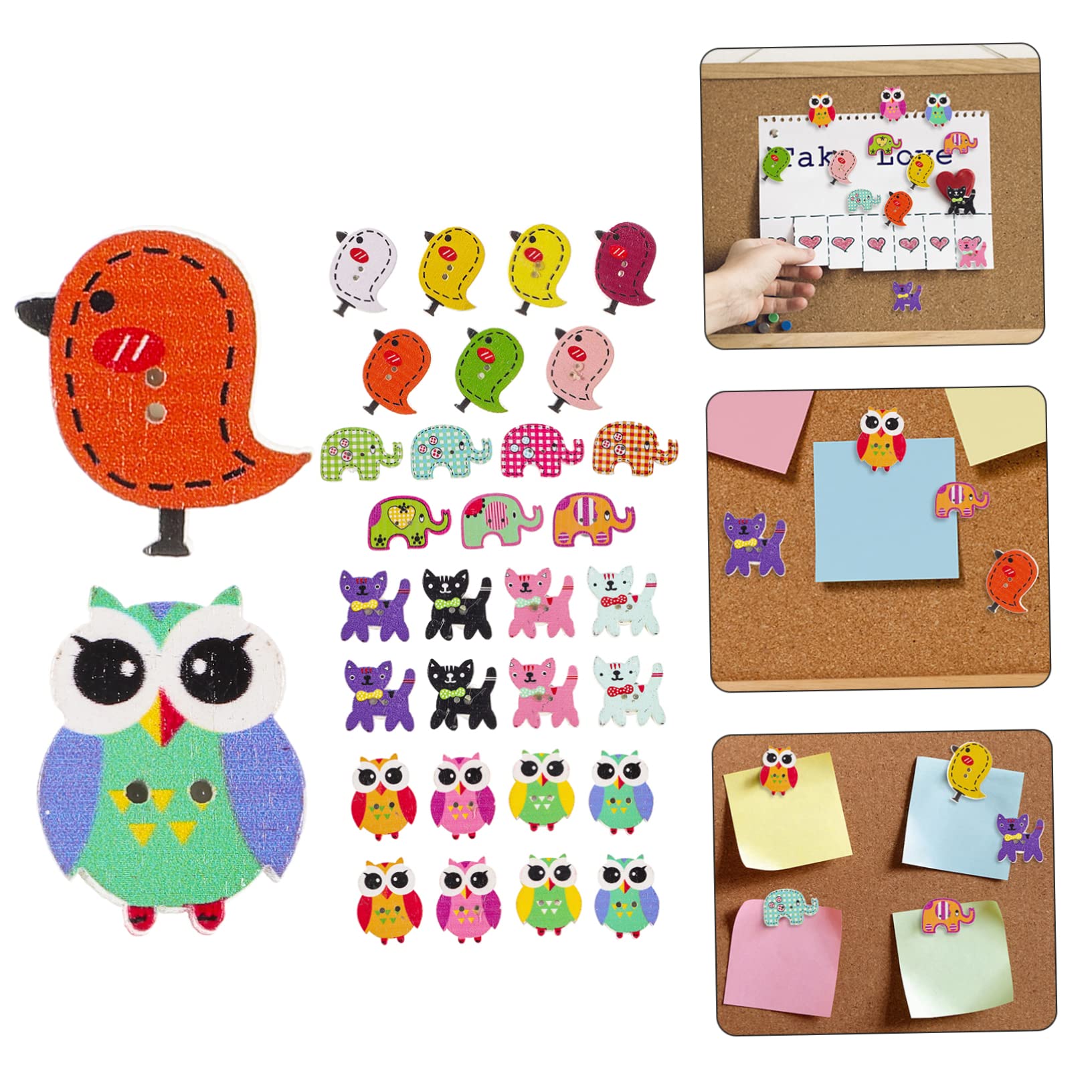 EXCEART 90piezas Chinchetas De Animales Creativas Tacks De Pulgar Accesorios para Tableros De Corcho para Oficina y Escuela
