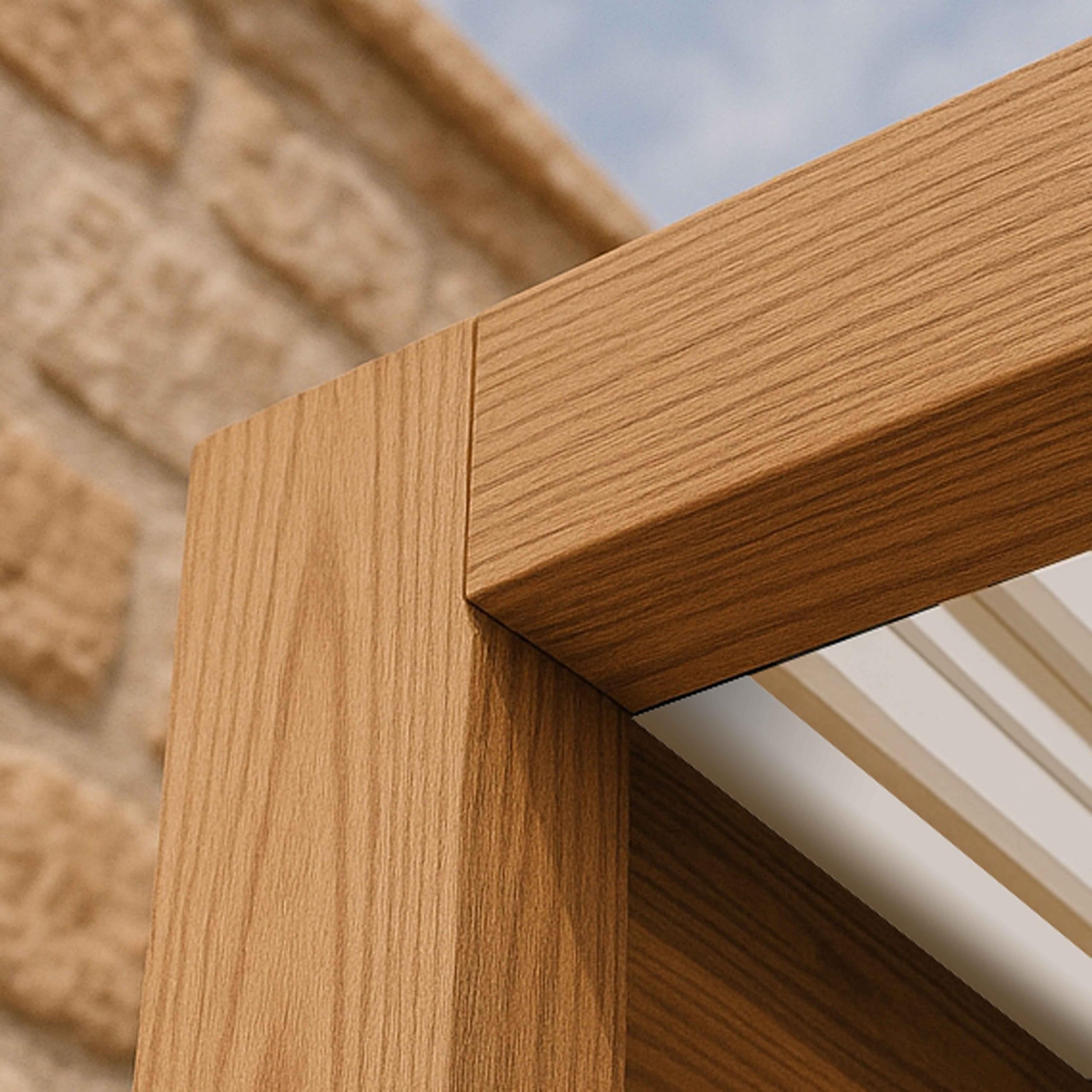 Pergola bioclimatique autoportée et motorisée éclairée 3x4m bois blanc