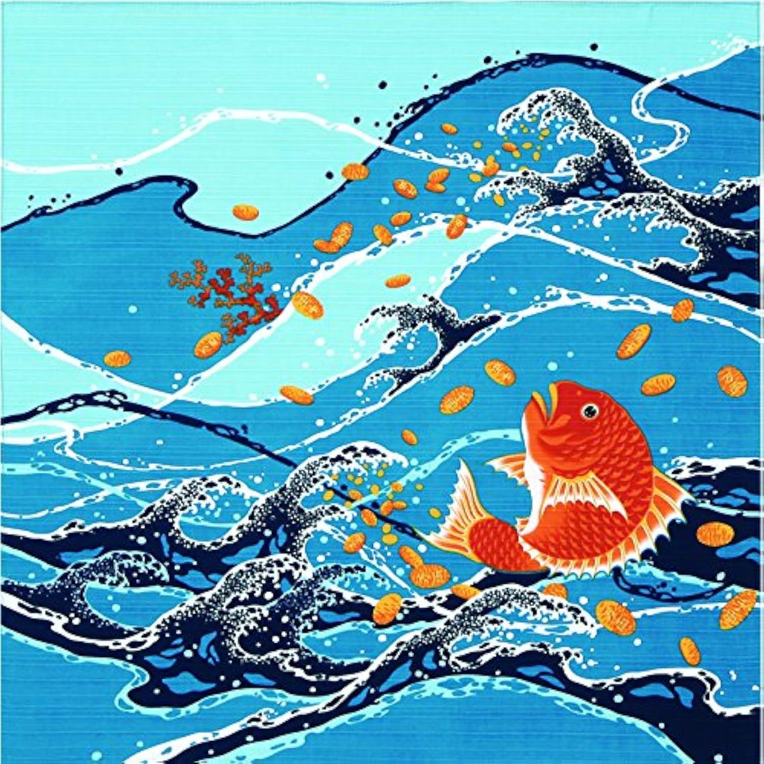Yu-Soku Japanese Wrapping Cloth Better Fortune Furoshiki 50Cm Taikoban Small[Japan Import]