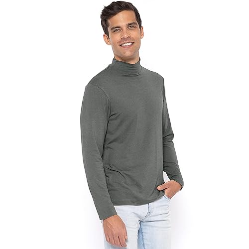 Mens Oh So Soft Long Sleeve Mock Neck Turtleneck