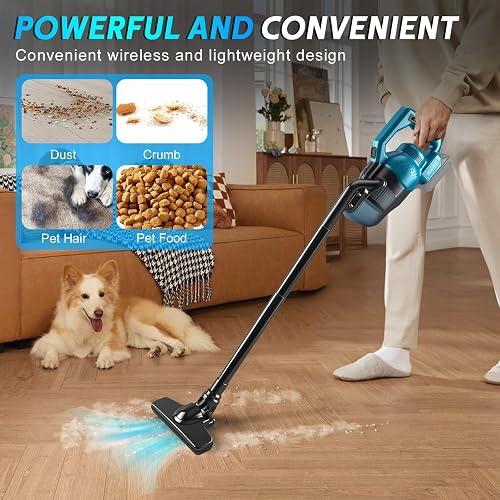 Aspirapolvere manuale a batteria Makita 18 V, aspirapolvere multifunzione 4 in 1, ugello per pavimento, contenitore 0,7 l, per casa e auto, peli di animali - 6