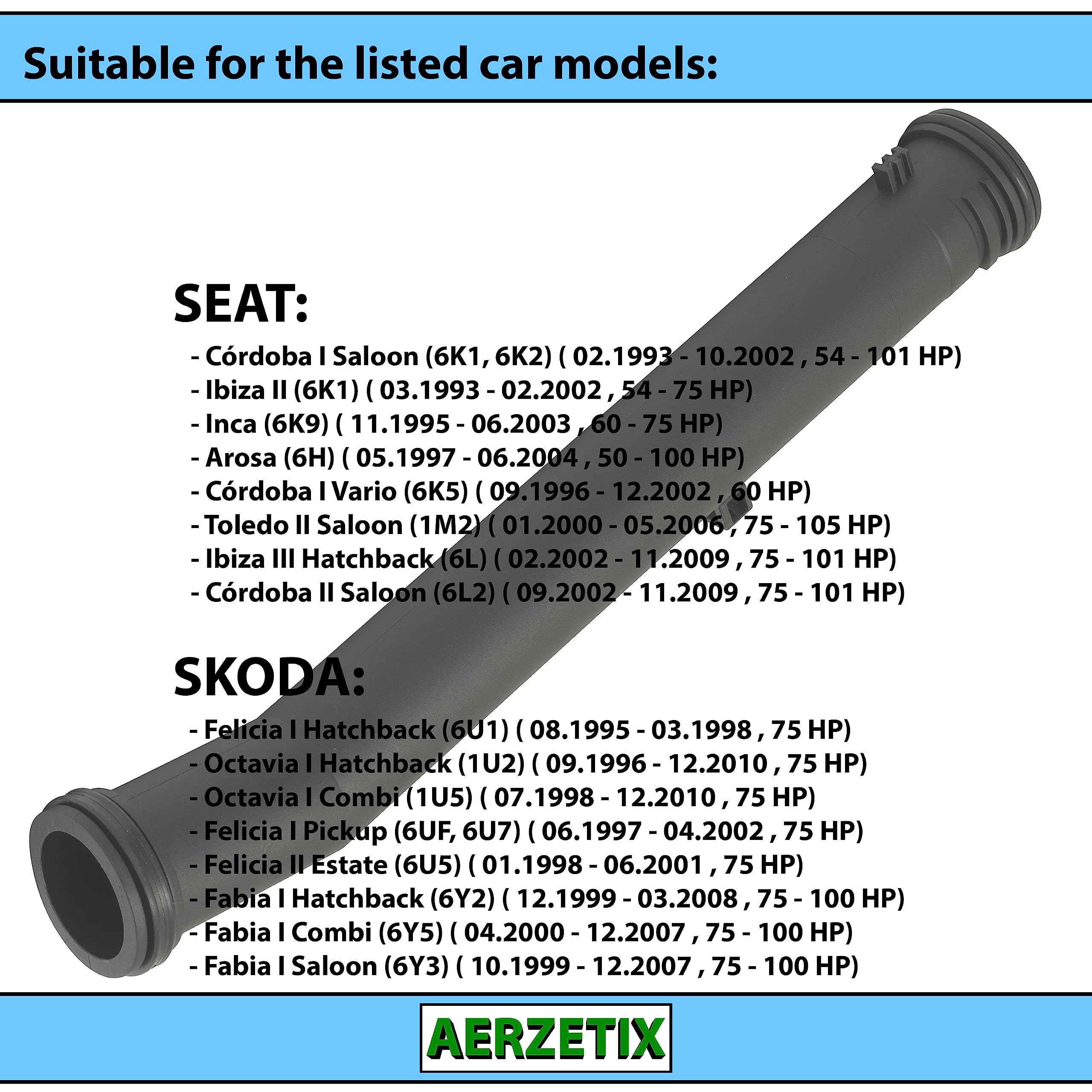 AERZETIX - C66904 - Tubo del liquido di raffreddamento - compatibile con numeri OE 032 121 065B, 032 121 065D, 032 121 065F - meccanica, auto