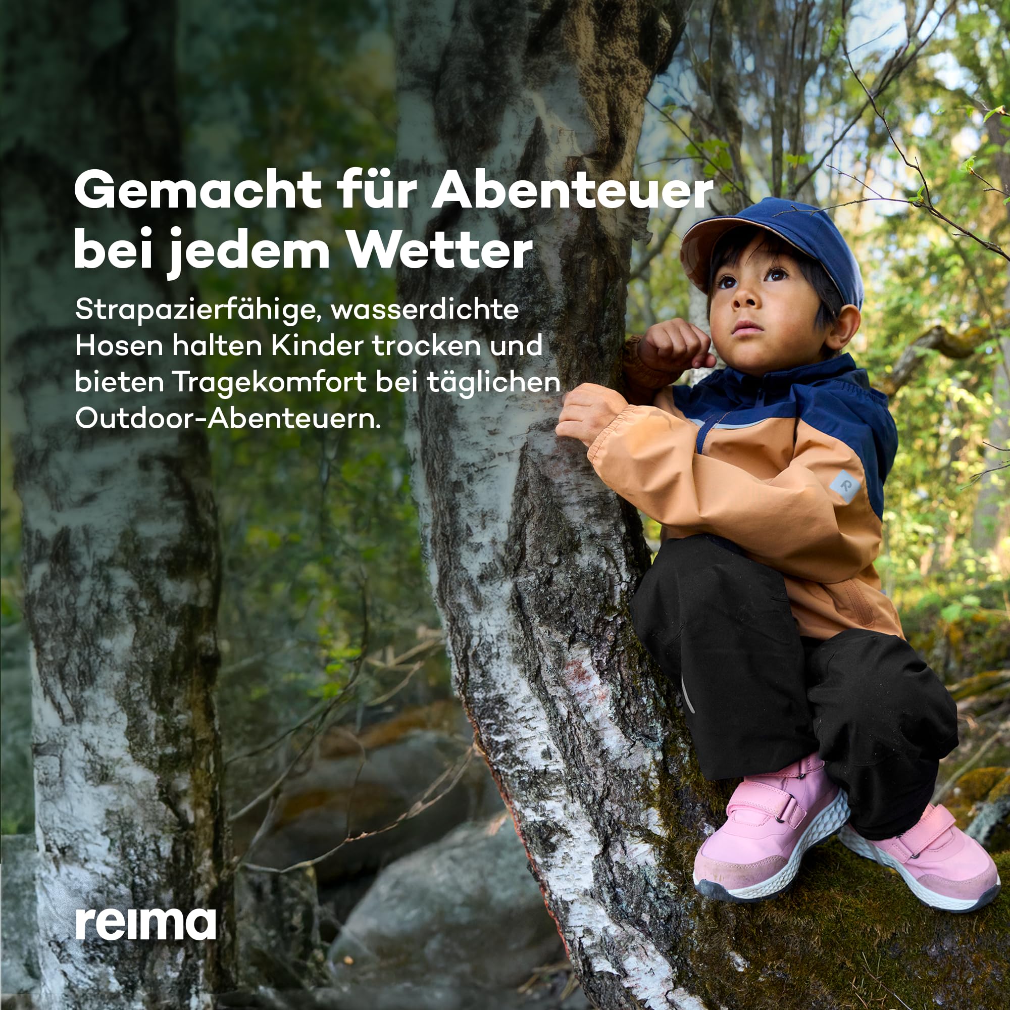 Reima - Kaura ReimaTec wasserdichte Regenhose für Kinder - Leichte, atmungsaktive Regenkleidung für Kinder, winddichtes, strapazierfähiges Material, Verstellbarer Bund - Black, 128