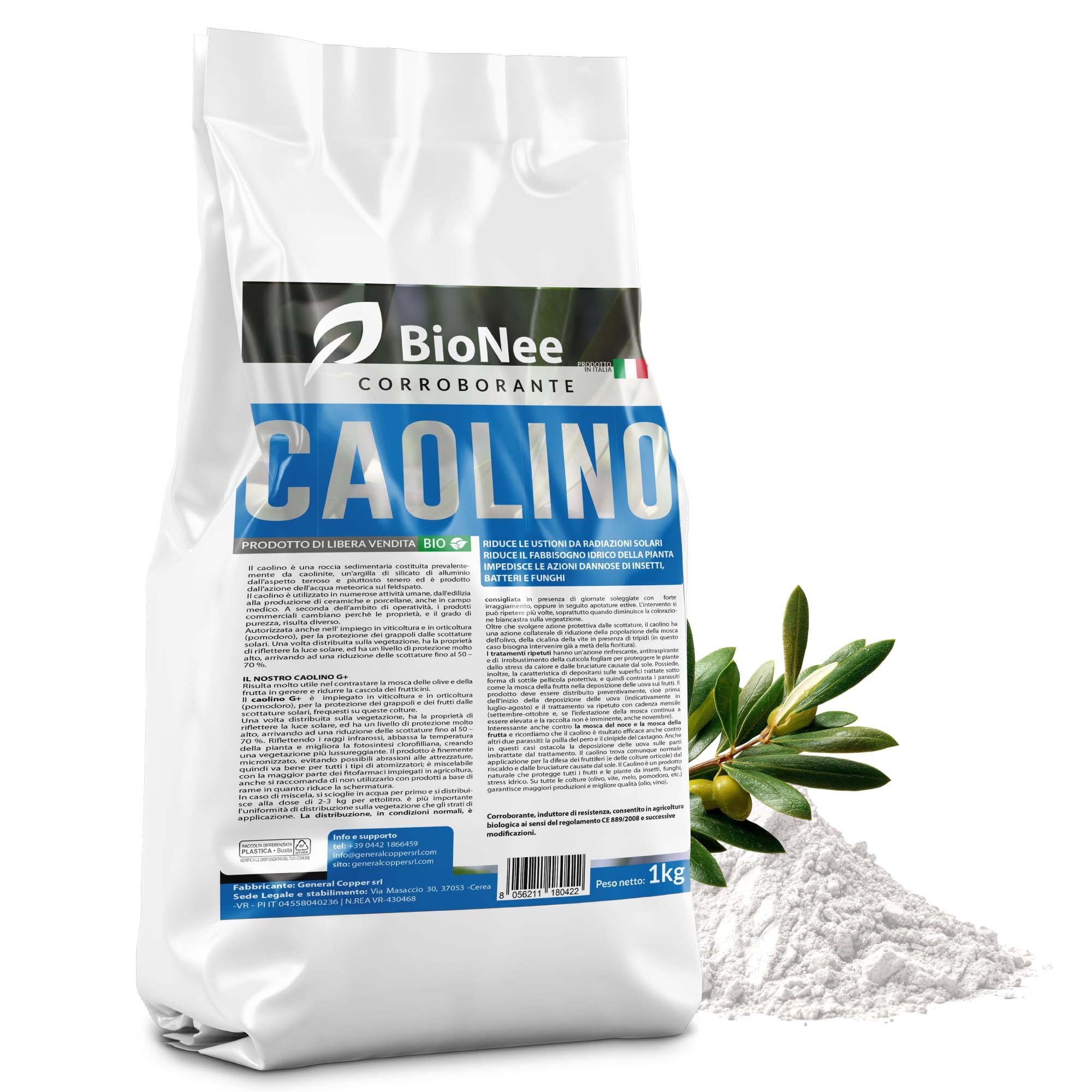 Caolino corroborante potenziatore difese naturali MOSCA DELL'OLIVO (1 kg)