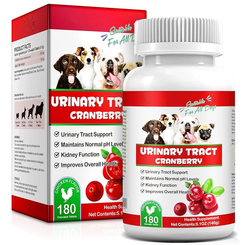 Suplemento para Cães com Cranberry e Vinagre de Maçã NBTREKTIE, 180 Tabletes
