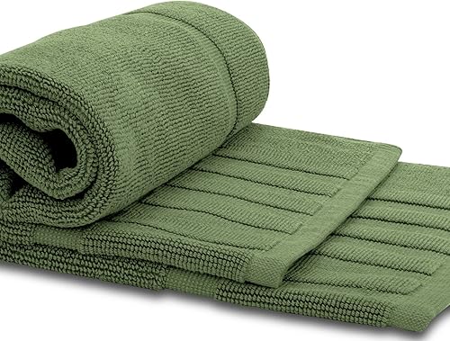 Miniatura 5 de White Classic Juego de toallas de baño de lujo, algodón absorbente para hotel, spa, duchabañera (no es una alfombra de baño), 22 x 34 pulgadas,