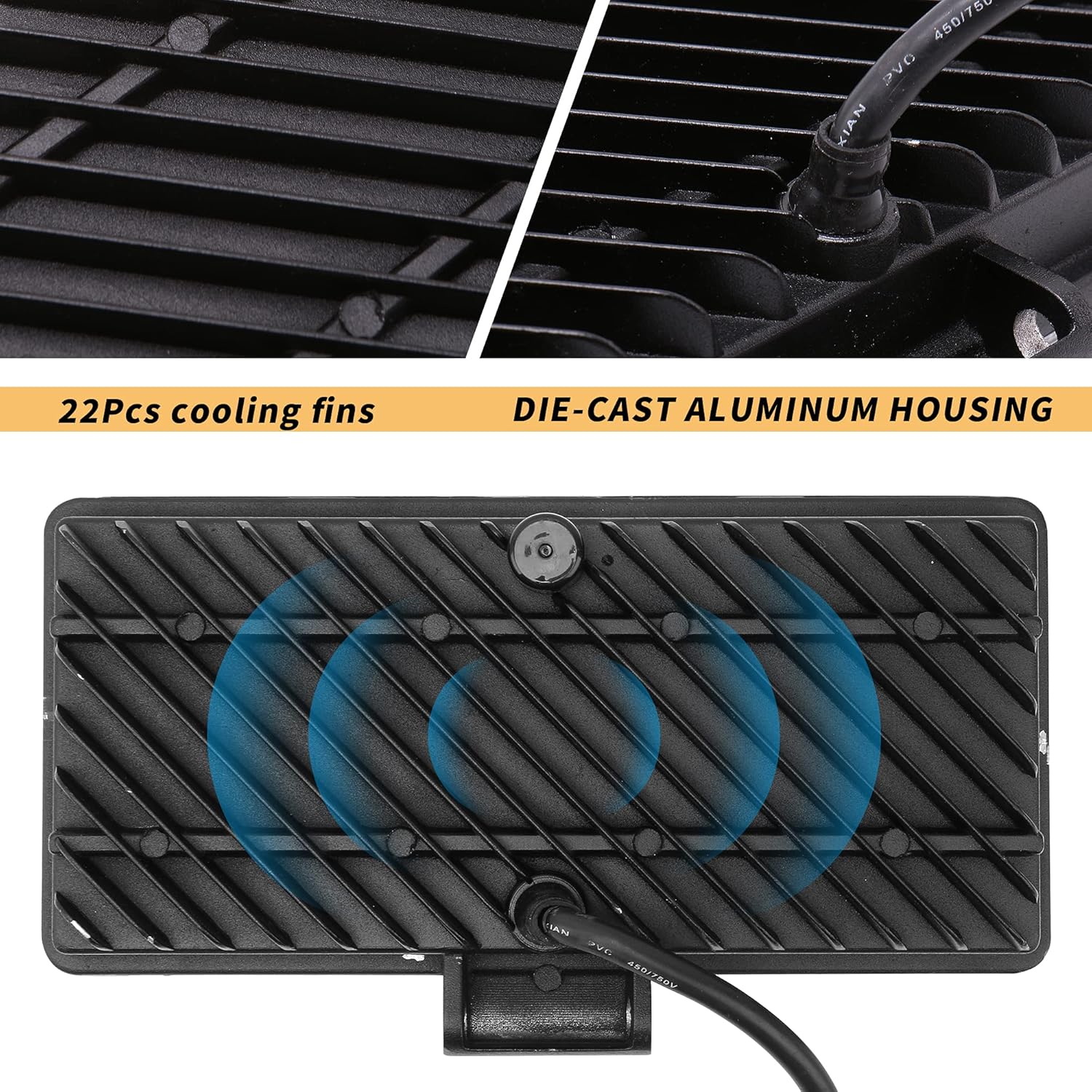 HUSUKU Led Work Light for Truck, 9 inch 12-80V 84LED 32000lm 250W Spot & Flood Combo Off Road Lights Bar Waterproof Led Driving Light Assemblies for Tractor Pickup Cabin Boat Car Jeep SUV ATV (Pair)