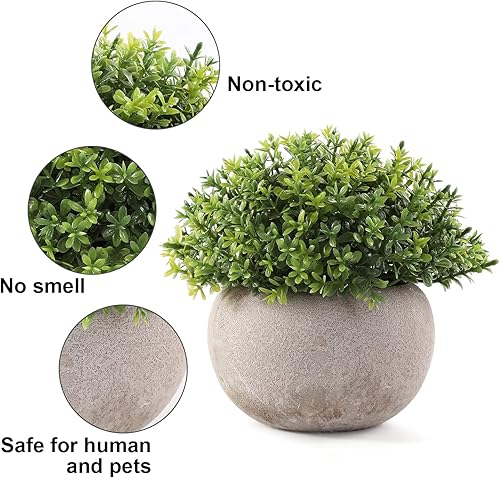 Miniatura 3 de Plantas falsas de plantas artificiales, mini bola de hierba sintética en macetas de papel, plantas suculentas artificiales para oficina, hogar,